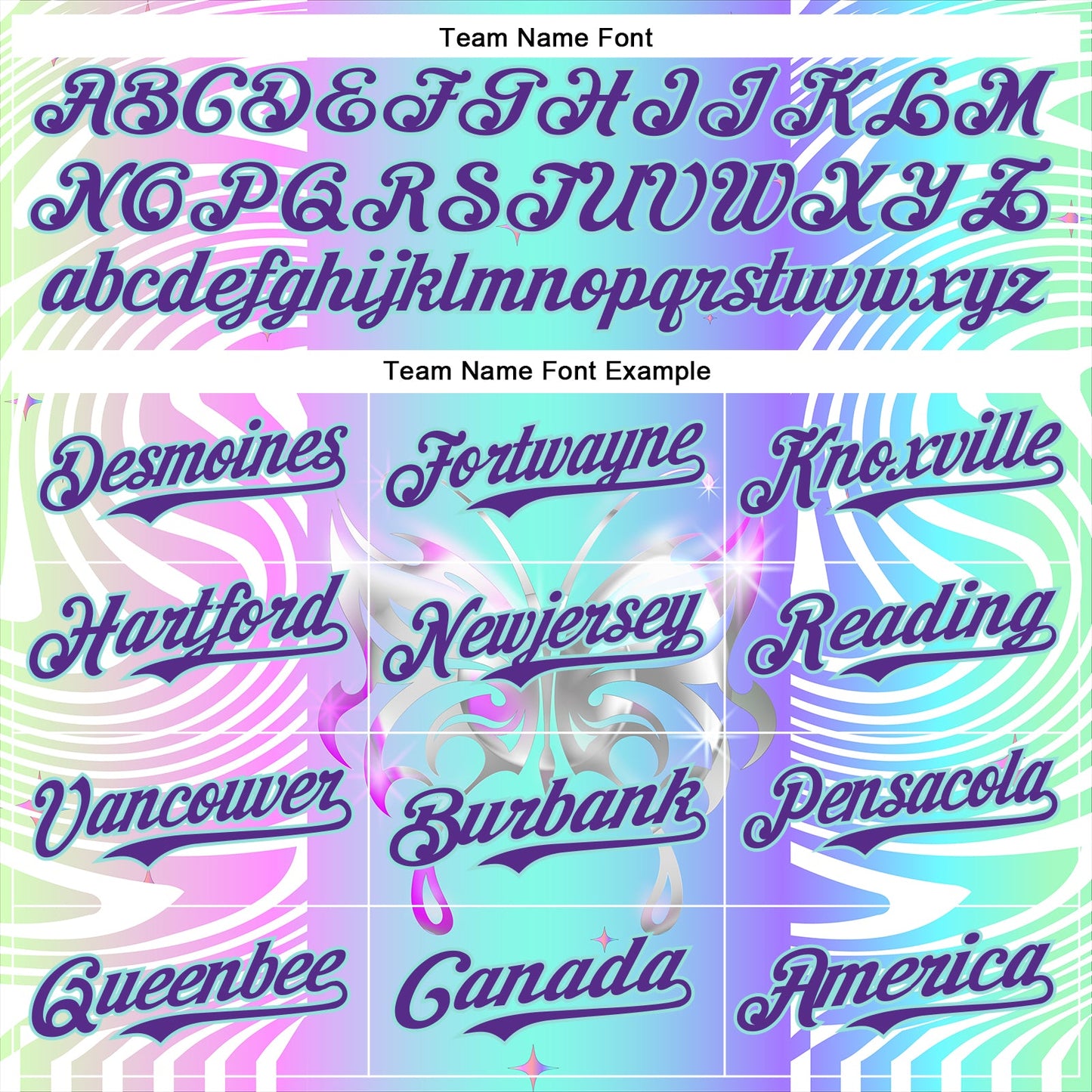 Custom Blue Purple-Ice Blue 3D Pattern Design Trippy Acid Butterfly Authentic Baseball Jersey view 4
