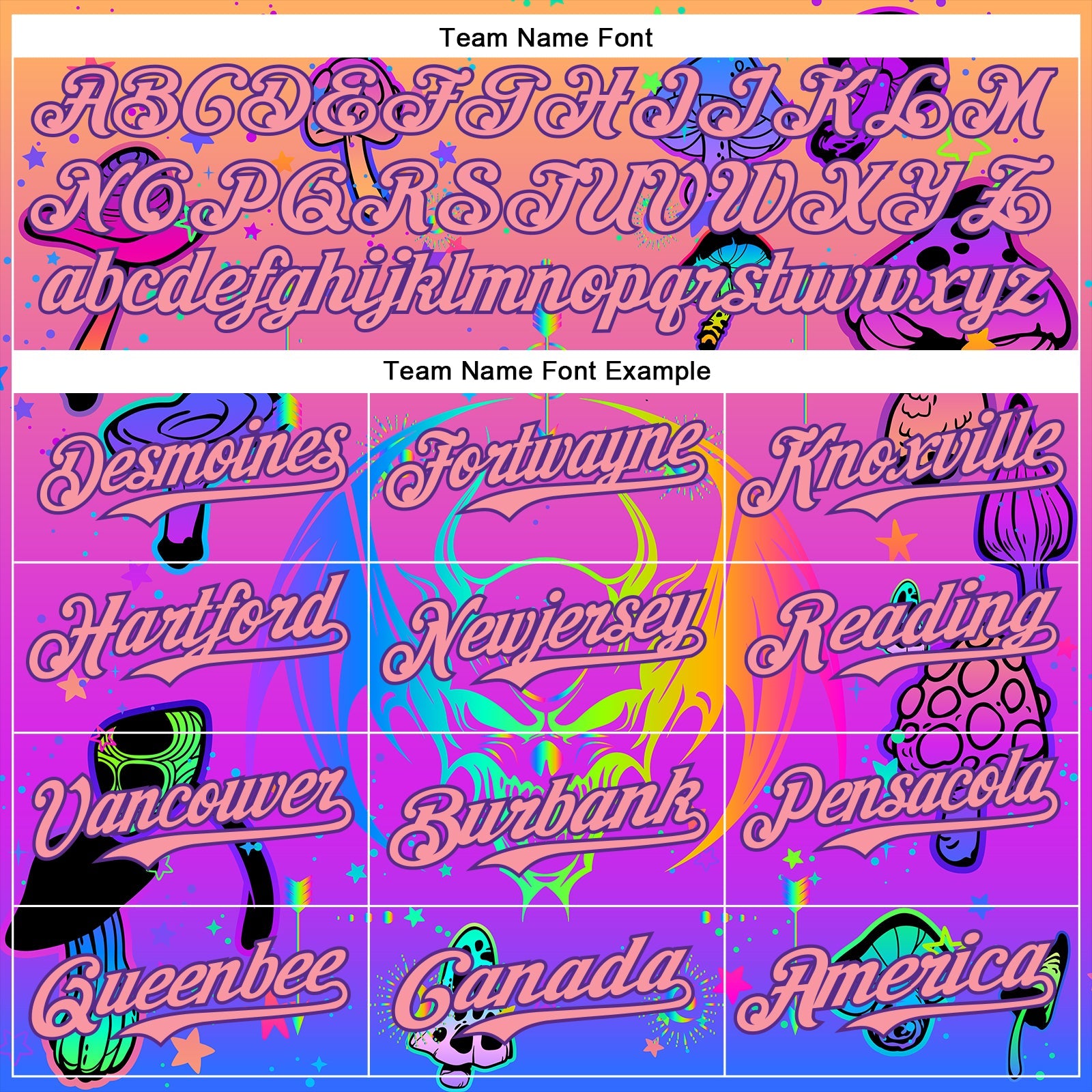 Custom Pink Medium Pink-Purple 3D Pattern Design Trippy Magic Mushrooms Dragon Authentic Baseball Jersey view 4