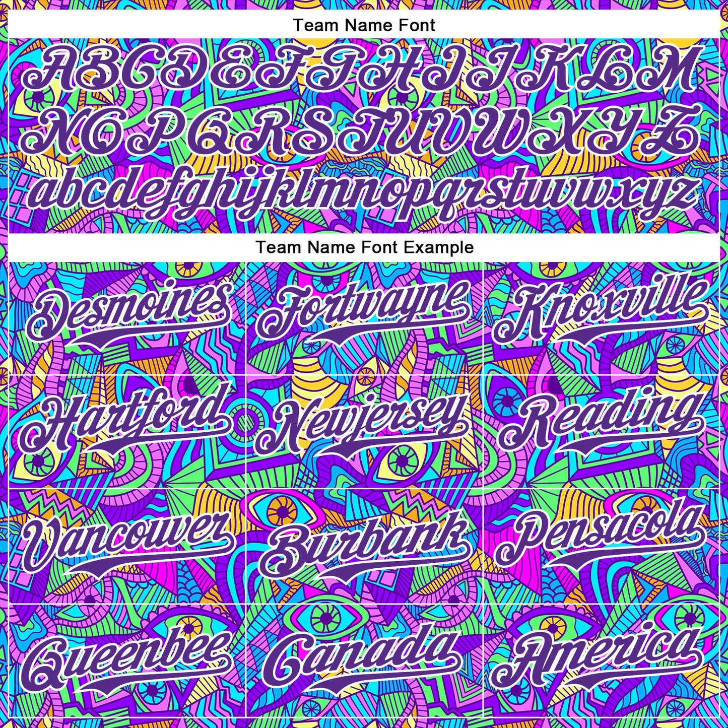 Custom Purple White 3D Pattern Design Trippy Psychedelic Eyes Authentic Baseball Jersey view 4