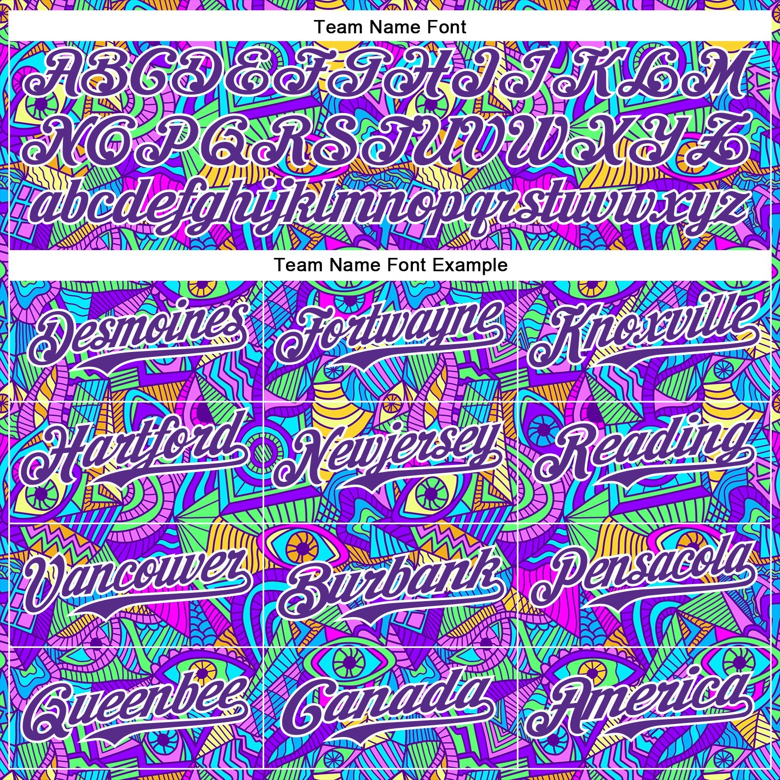 Custom Purple White 3D Pattern Design Trippy Psychedelic Eyes Authentic Baseball Jersey view 4