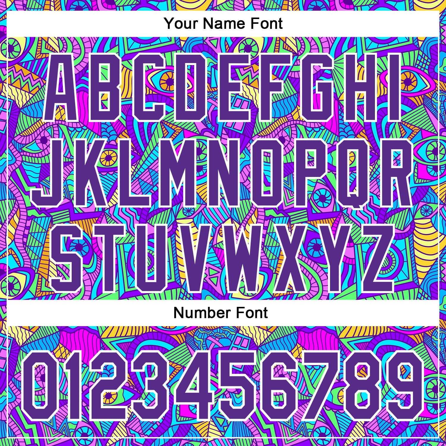 Custom Purple White 3D Pattern Design Trippy Psychedelic Eyes Authentic Baseball Jersey view 5