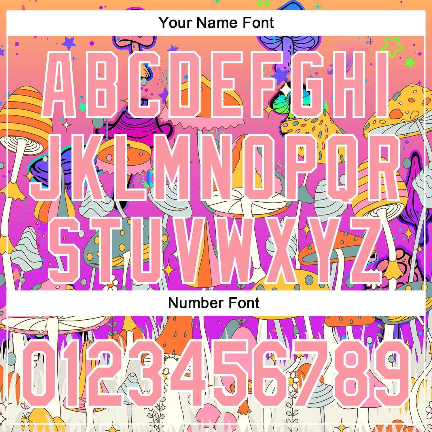 Custom Pink Medium Pink Purple-White 3D Pattern Design Trippy Magic Mushrooms Hippie Authentic Baseball Jersey view 5