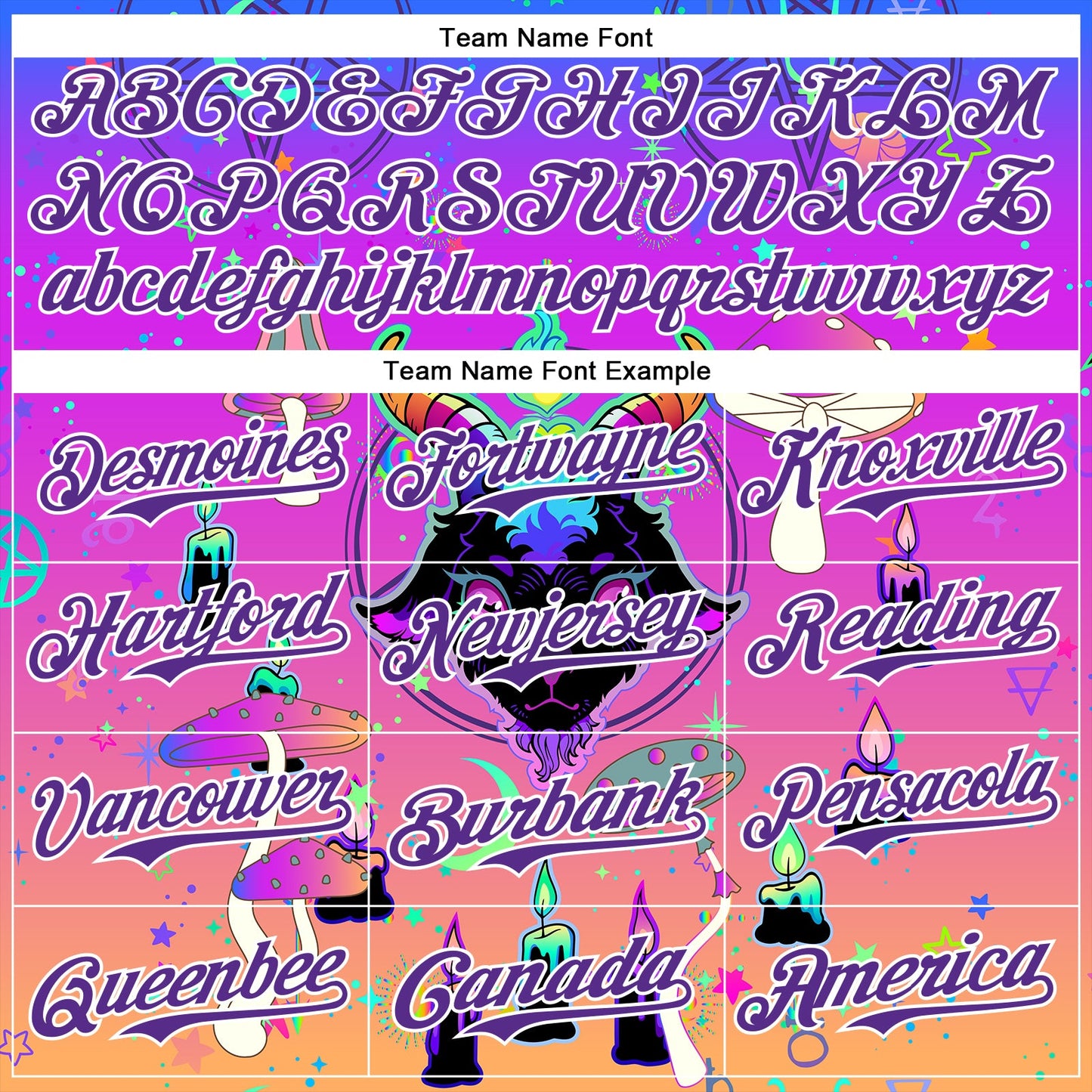 Custom Purple White 3D Pattern Design Trippy Magic Mushrooms Devil Authentic Baseball Jersey view 4