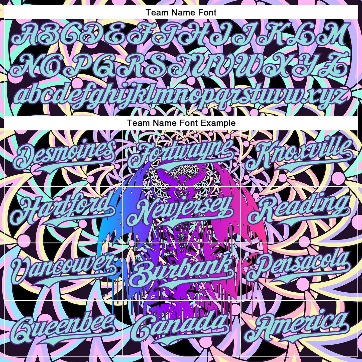 Custom Purple Ice Blue 3D Pattern Design Trippy Magic Mushrooms Devil Authentic Baseball Jersey view 4