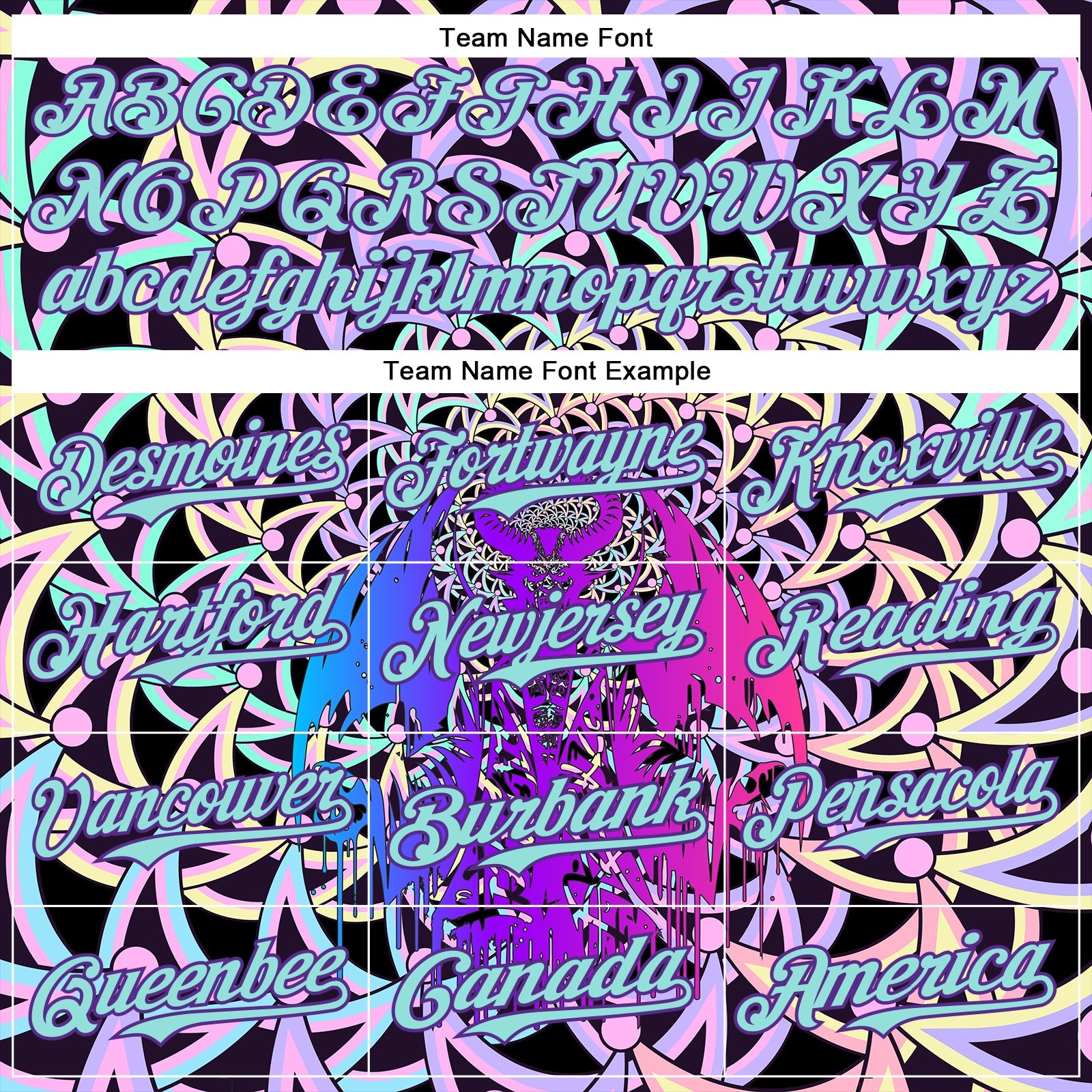 Custom Purple Ice Blue 3D Pattern Design Trippy Magic Mushrooms Devil Authentic Baseball Jersey view 4