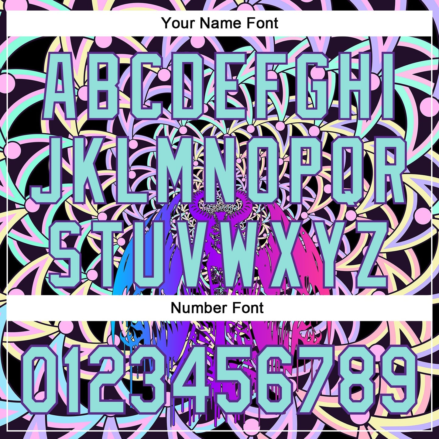 Custom Purple Ice Blue 3D Pattern Design Trippy Magic Mushrooms Devil Authentic Baseball Jersey view 5