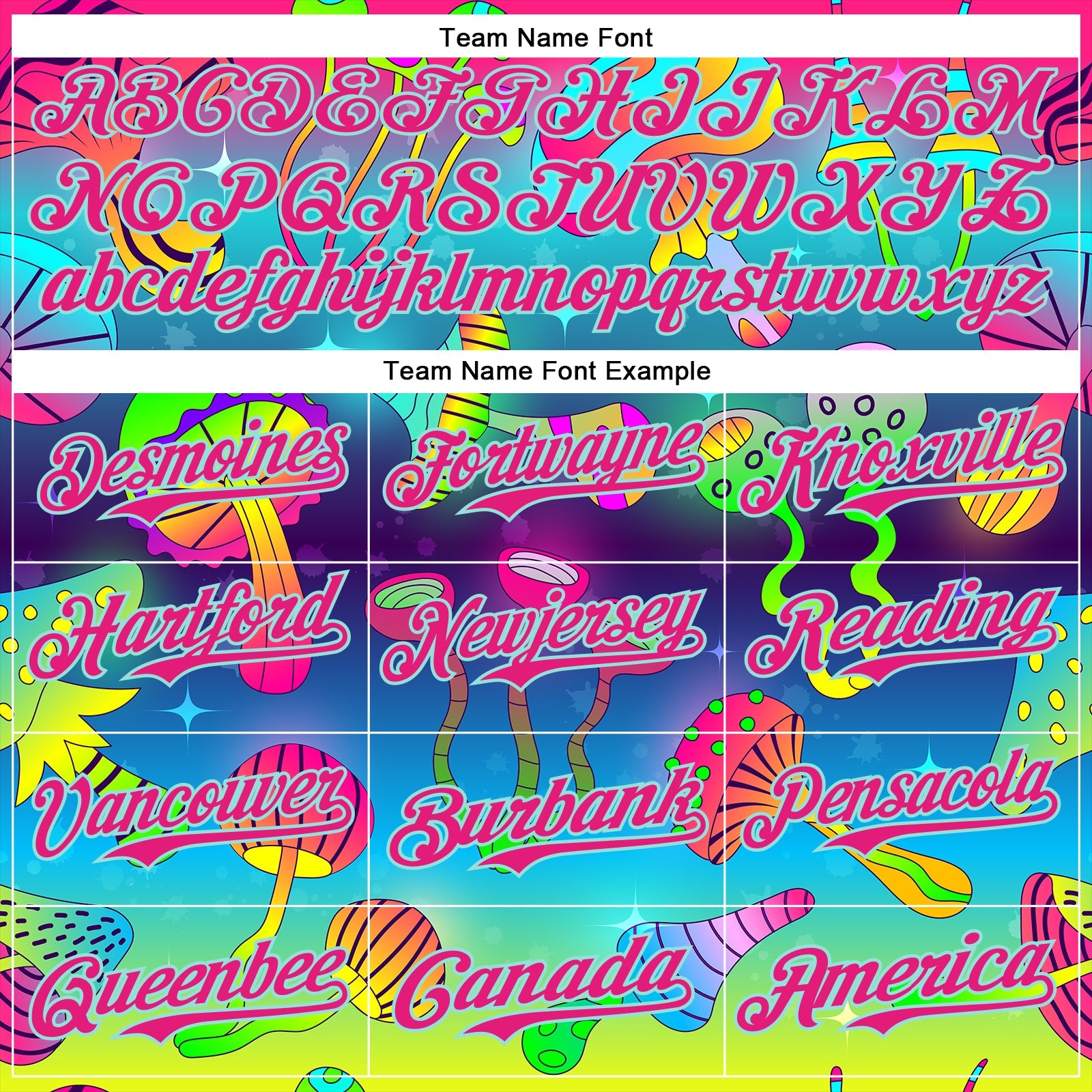 Custom Blue Hot Pink-Ice Blue 3D Pattern Design Trippy Psychedelic Magic Mushrooms Authentic Baseball Jersey view 4
