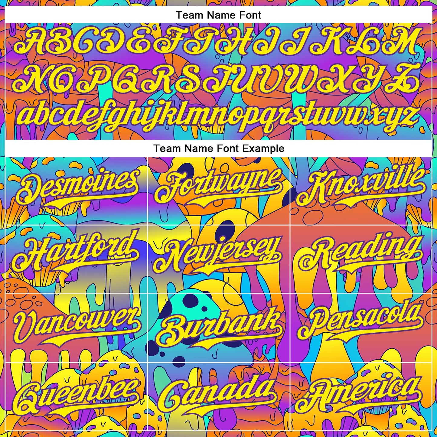 Custom Purple Light Yellow 3D Pattern Design Trippy Magic Mushrooms Trance Authentic Baseball Jersey view 4