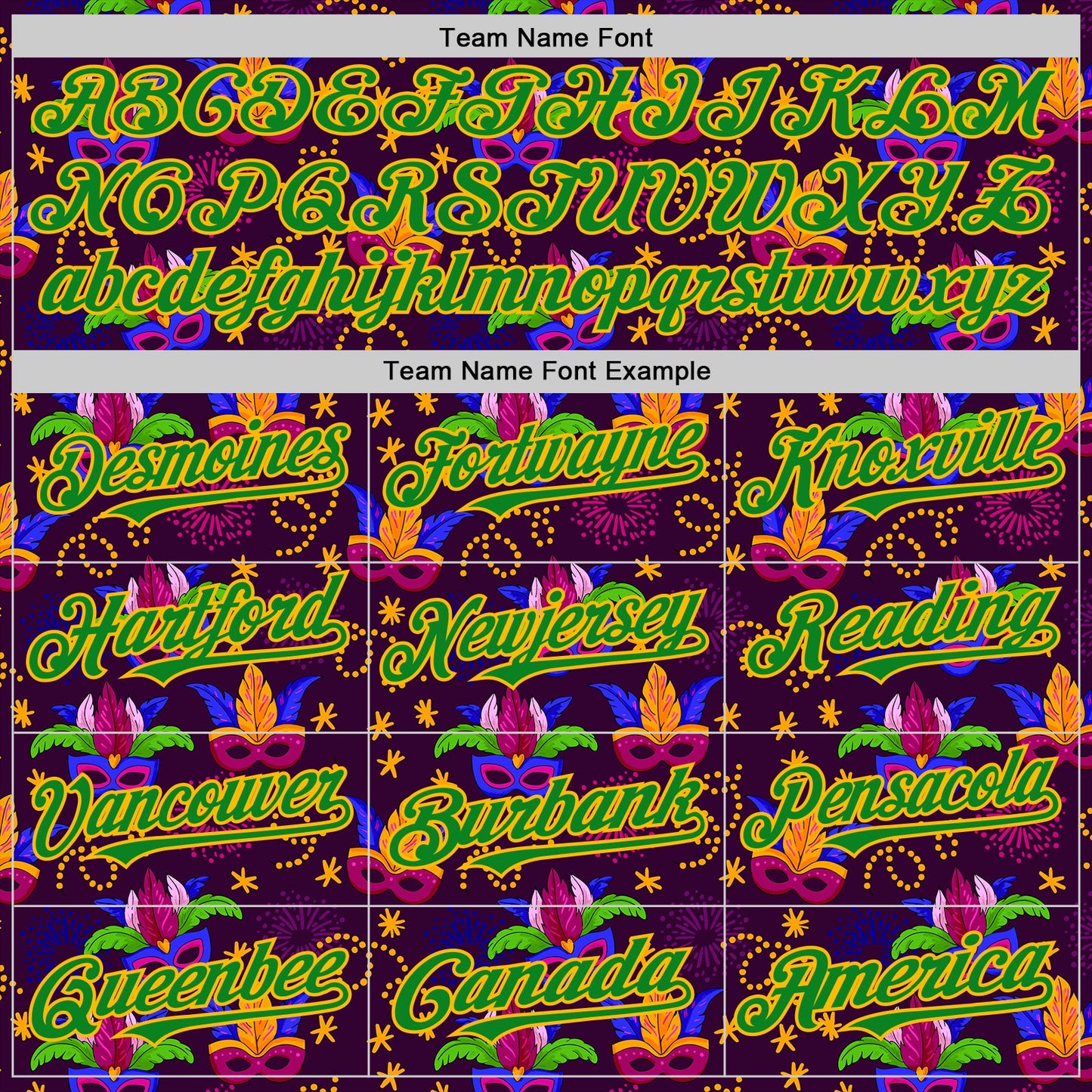 Custom Purple Grass Green-Gold 3D Pattern Design Mardi Gras Shrove Tuesday Authentic Baseball Jersey view 4
