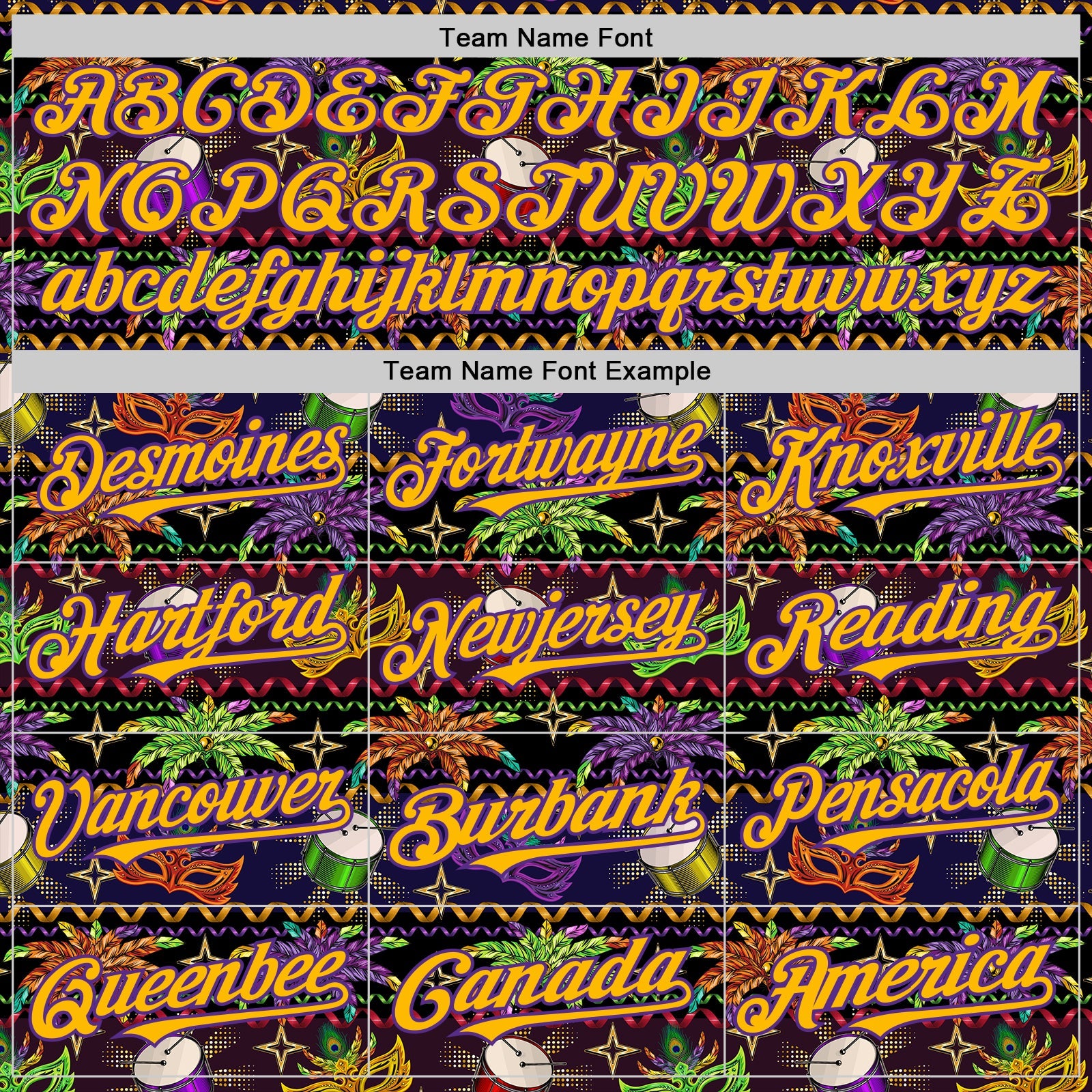Custom Black Gold-Purple 3D Pattern Design Mardi Gras Shrove Tuesday Authentic Baseball Jersey view 4