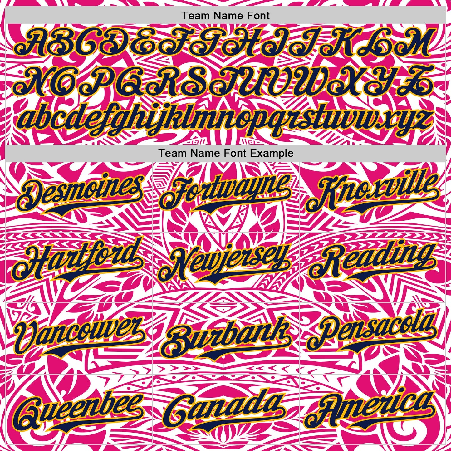 Custom Hot Pink Navy-Gold 3D Pattern Design Burner Costumes Ethnic Floral Authentic Baseball Jersey view 4