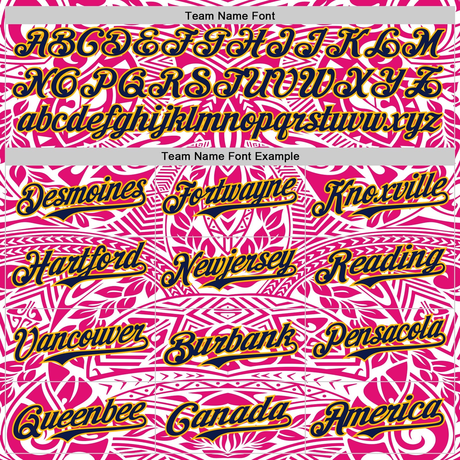 Custom Hot Pink Navy-Gold 3D Pattern Design Burner Costumes Ethnic Floral Authentic Baseball Jersey view 4