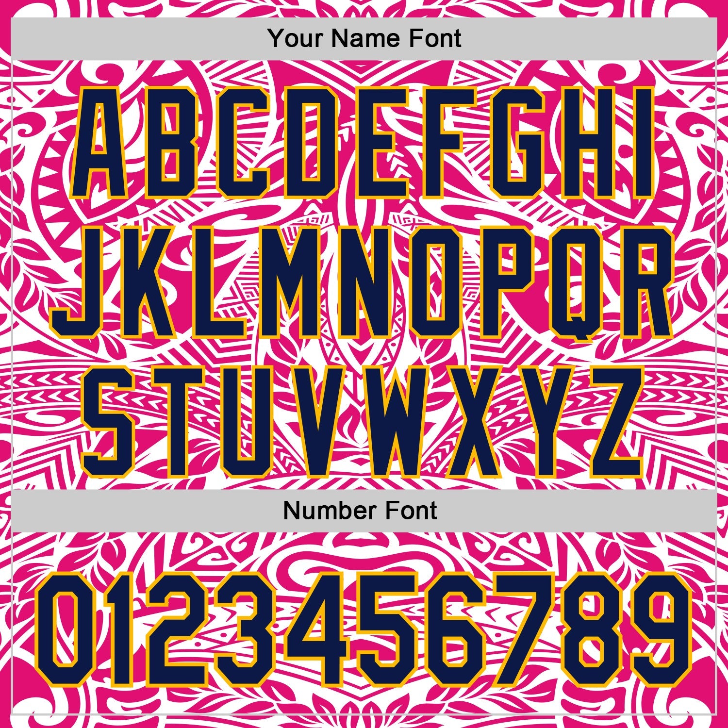 Custom Hot Pink Navy-Gold 3D Pattern Design Burner Costumes Ethnic Floral Authentic Baseball Jersey view 5