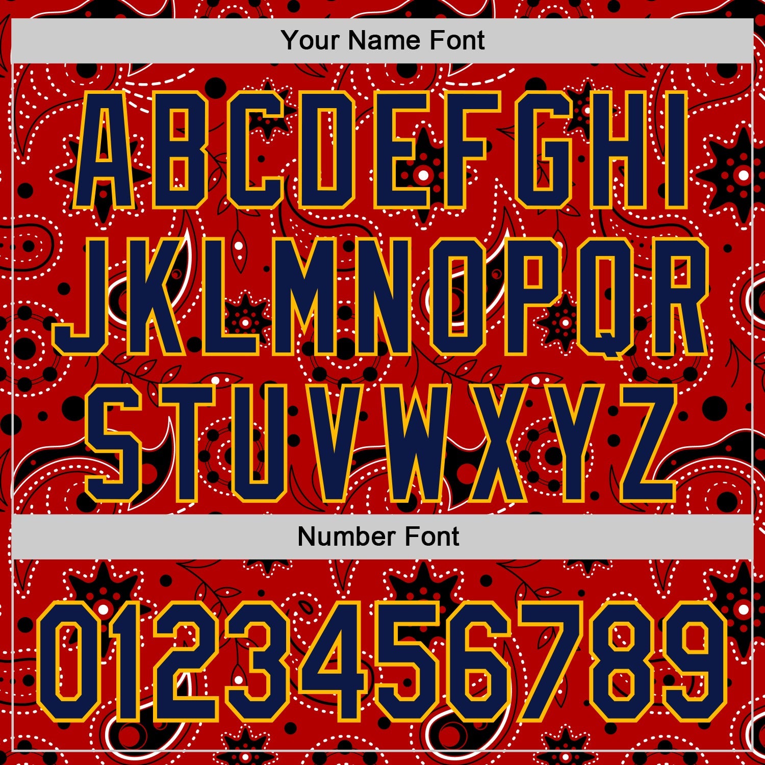 Custom Red Navy-Gold 3D Pattern Design Burner Costumes Paisley Bandana Authentic Baseball Jersey view 5