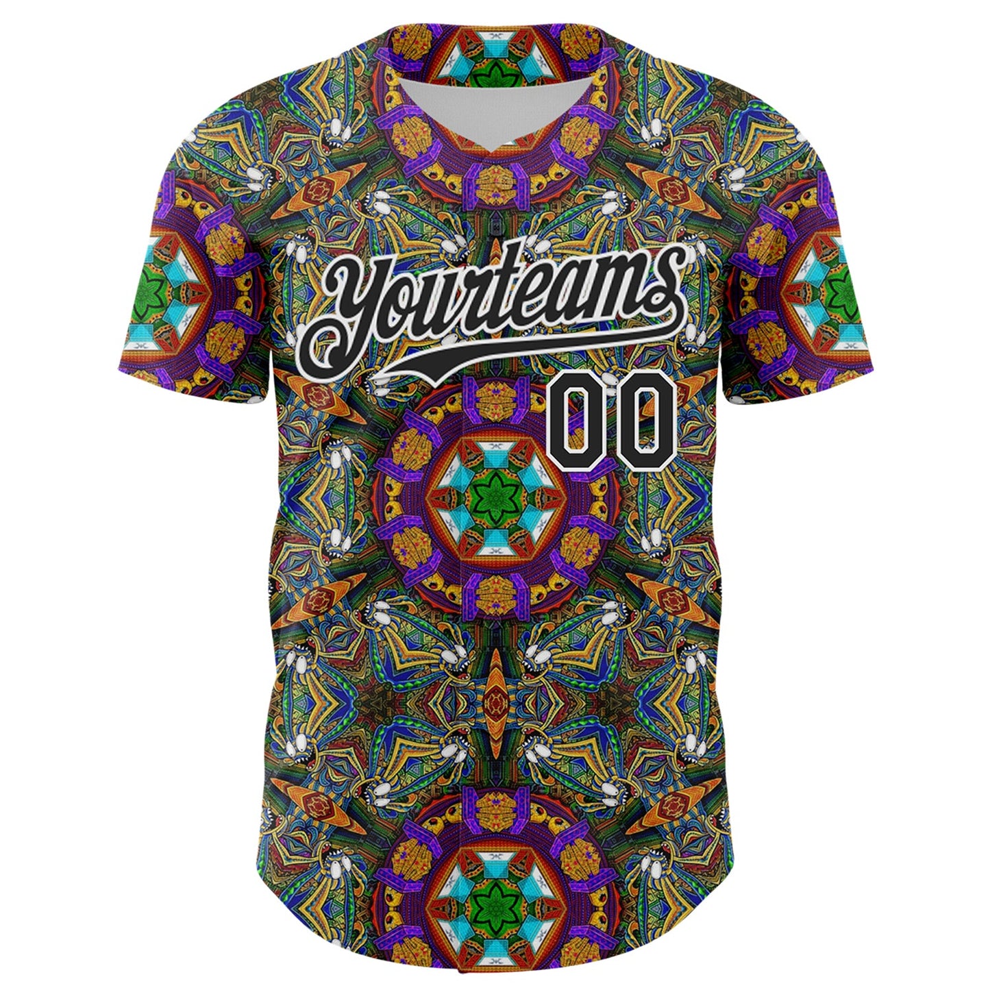 Custom Green Black-White 3D Pattern Design Burner Costumes Geometric Shape Authentic Baseball Jersey view 2