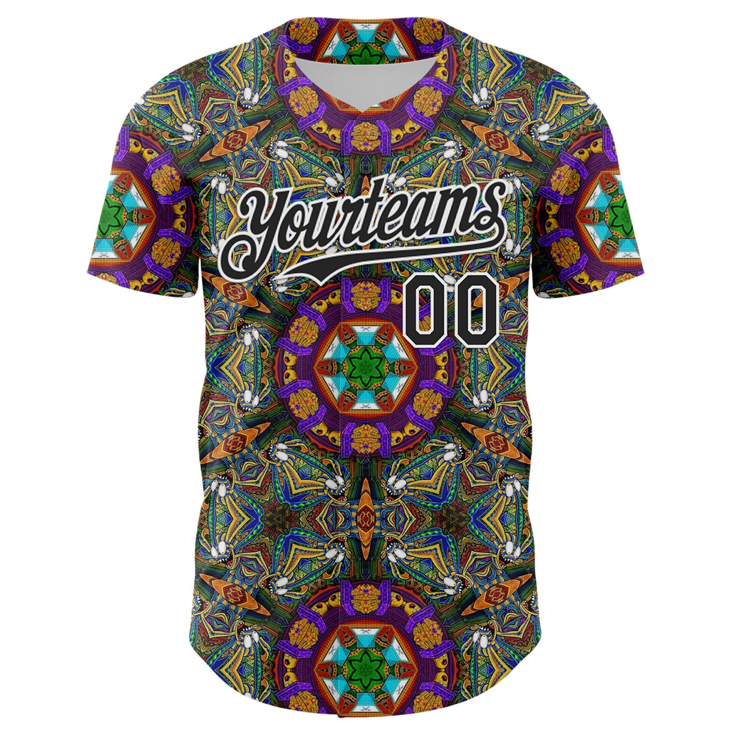 Custom Green Black-White 3D Pattern Design Burner Costumes Geometric Shape Authentic Baseball Jersey view 2