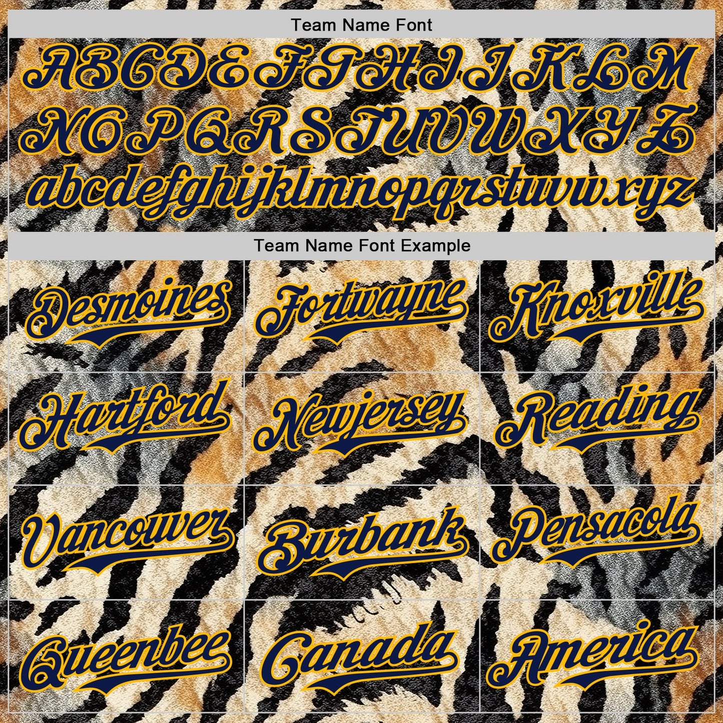 Custom Black Navy-Gold 3D Pattern Design Burner Costumes Tiger Print Authentic Baseball Jersey view 4