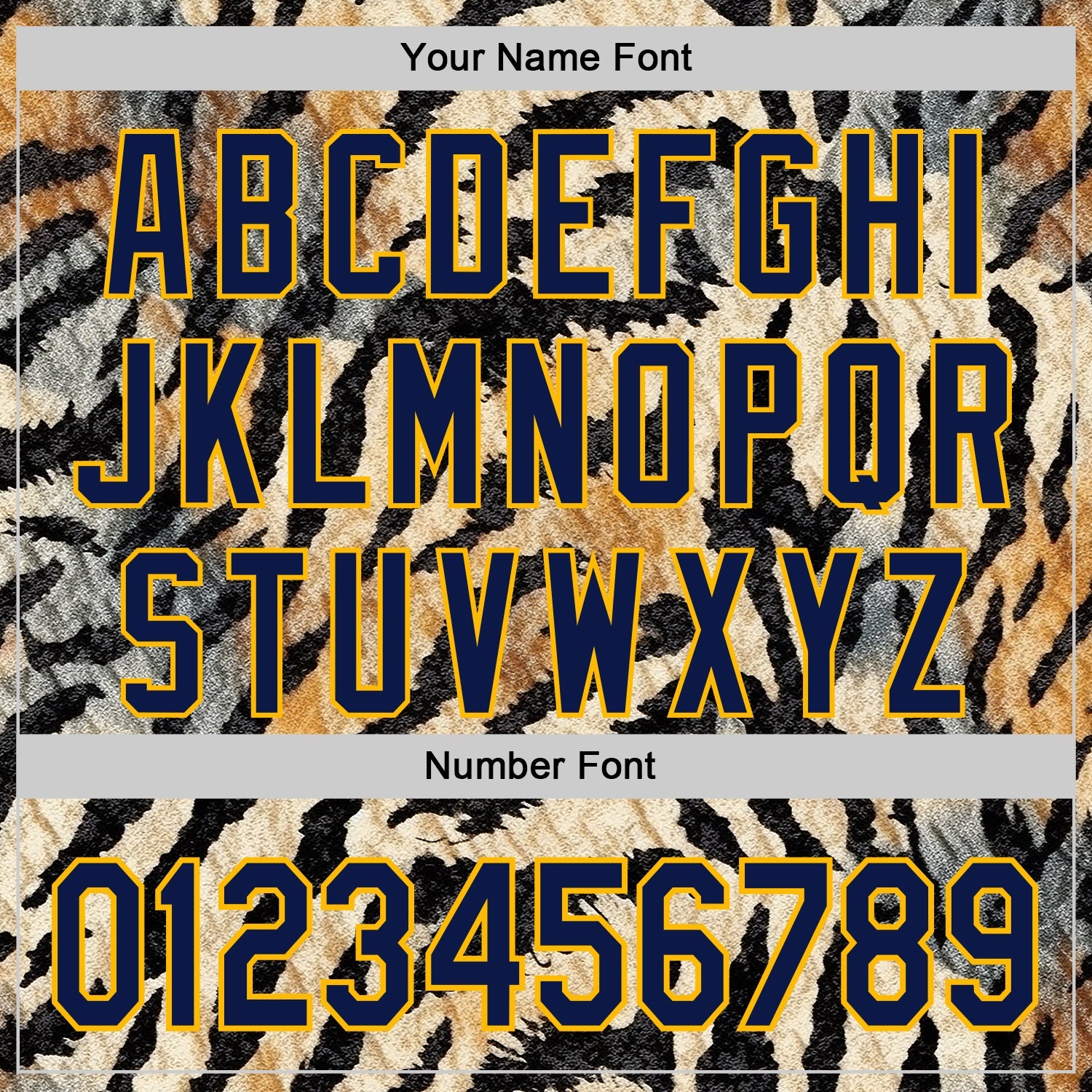 Custom Black Navy-Gold 3D Pattern Design Burner Costumes Tiger Print Authentic Baseball Jersey view 5