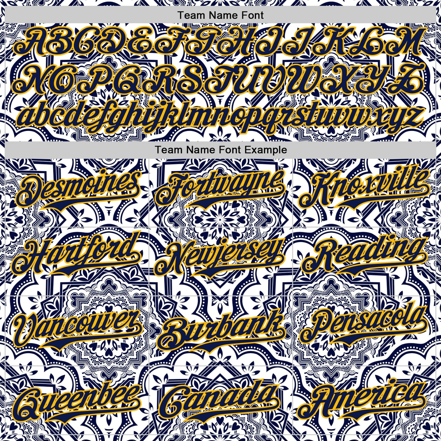 Custom Navy Gold 3D Pattern Design Burner Costumes Damask Authentic Baseball Jersey view 4