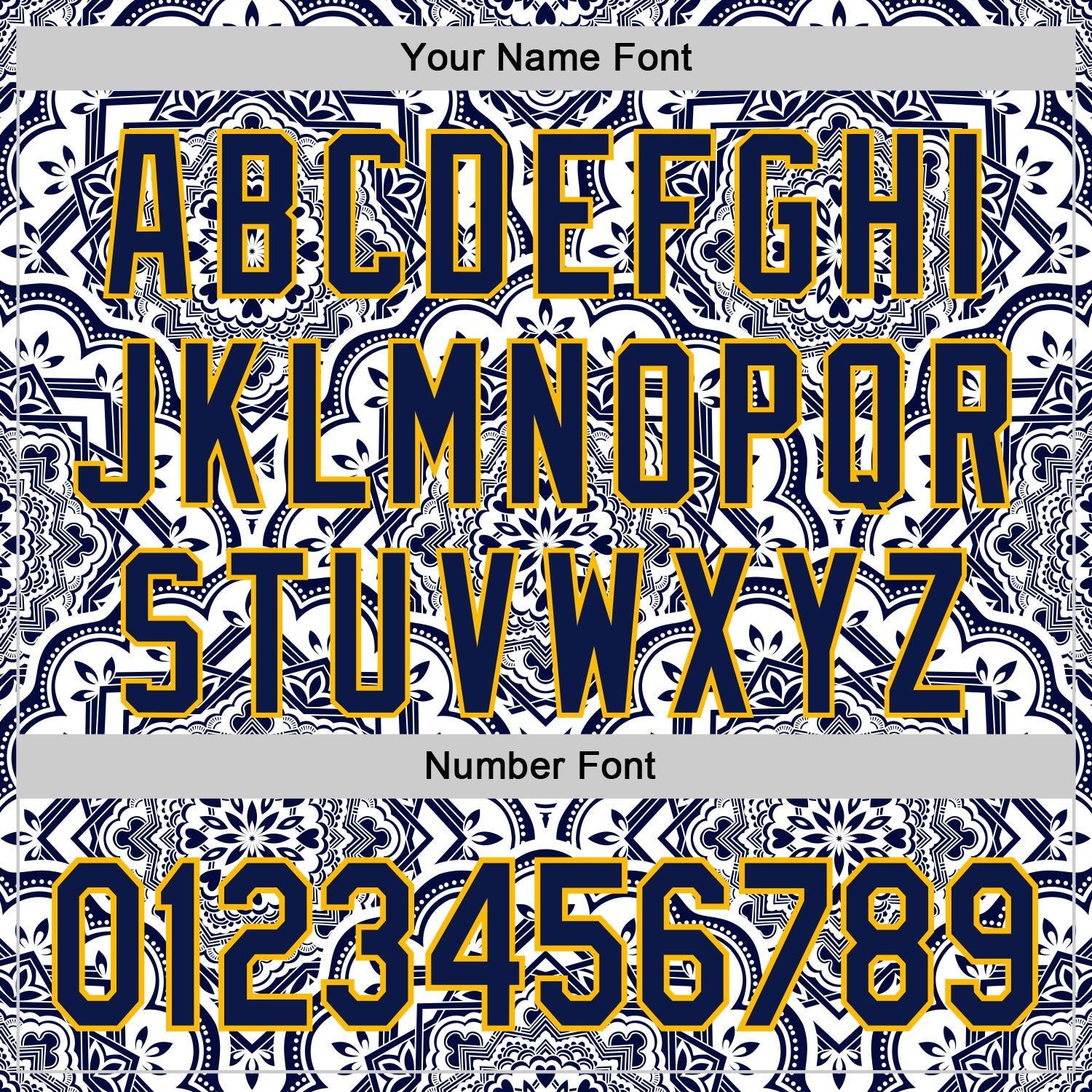 Custom Navy Gold 3D Pattern Design Burner Costumes Damask Authentic Baseball Jersey view 5