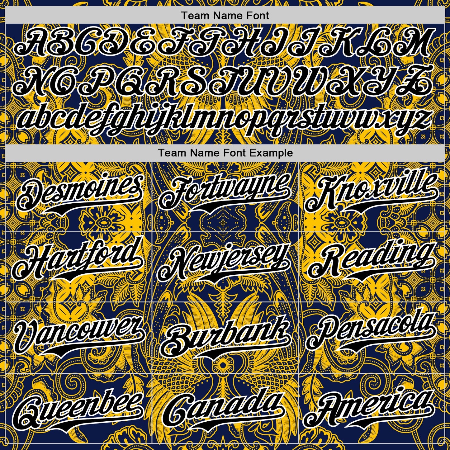 Custom Navy Black Yellow-White 3D Pattern Design Burner Costumes Paisley Authentic Baseball Jersey view 4