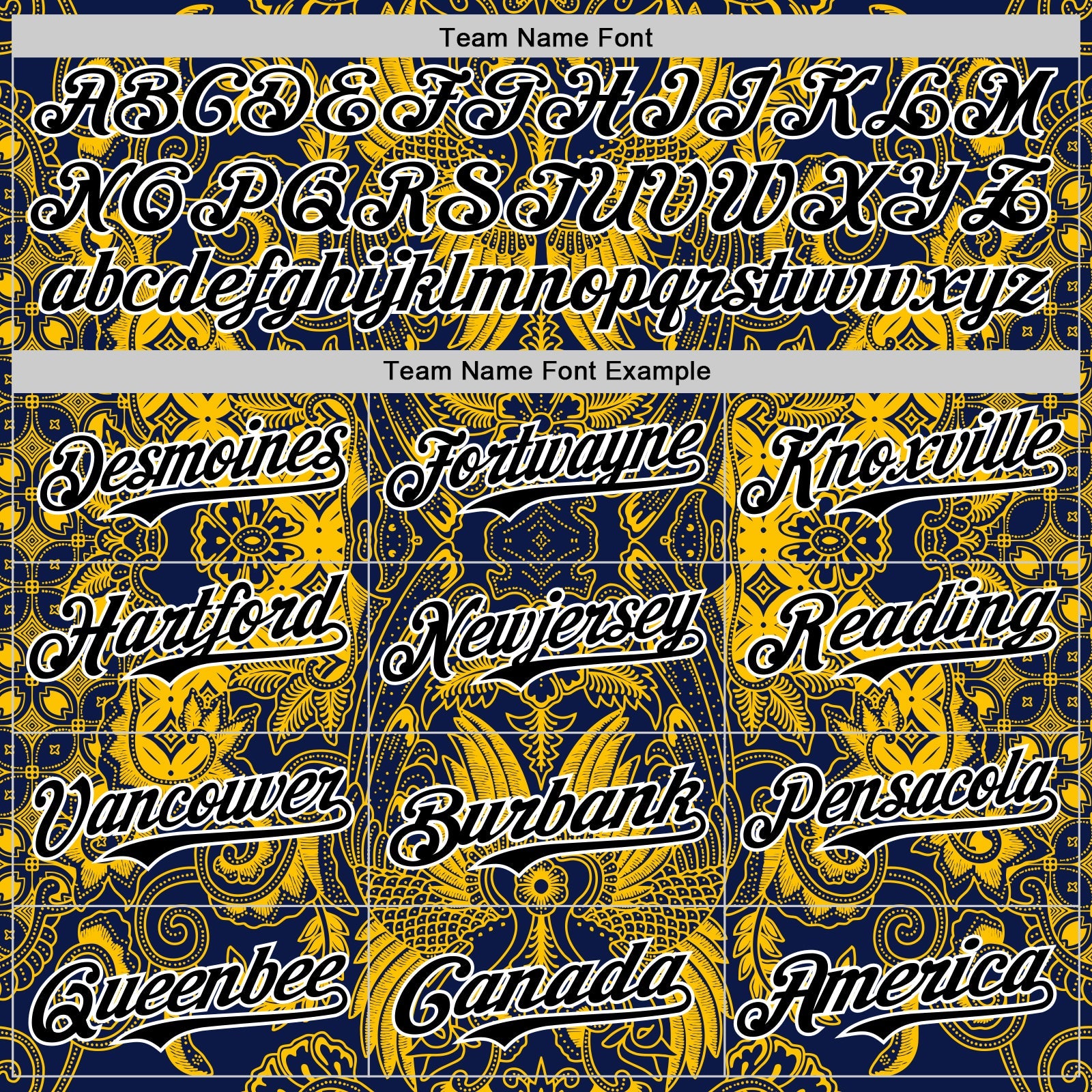 Custom Navy Black Yellow-White 3D Pattern Design Burner Costumes Paisley Authentic Baseball Jersey view 4