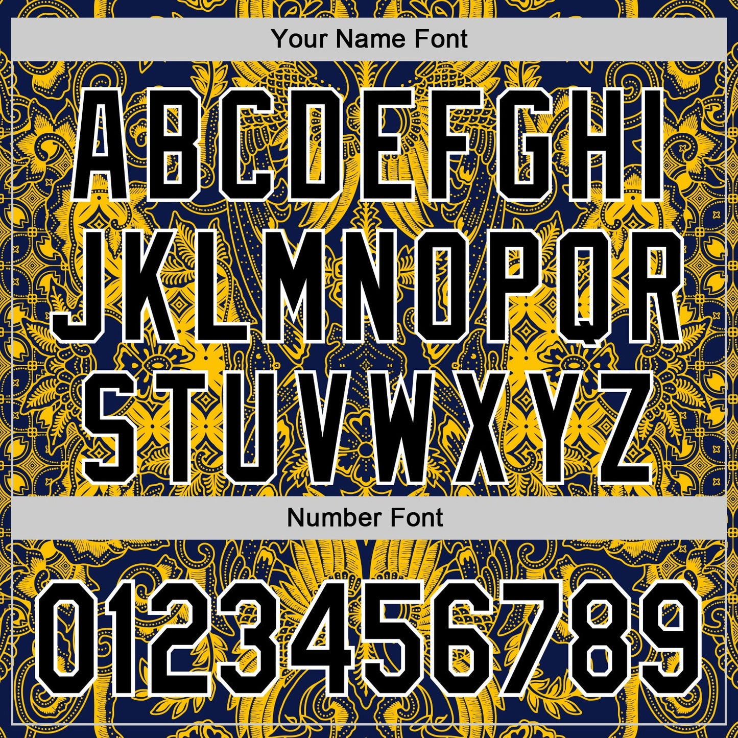 Custom Navy Black Yellow-White 3D Pattern Design Burner Costumes Paisley Authentic Baseball Jersey view 5