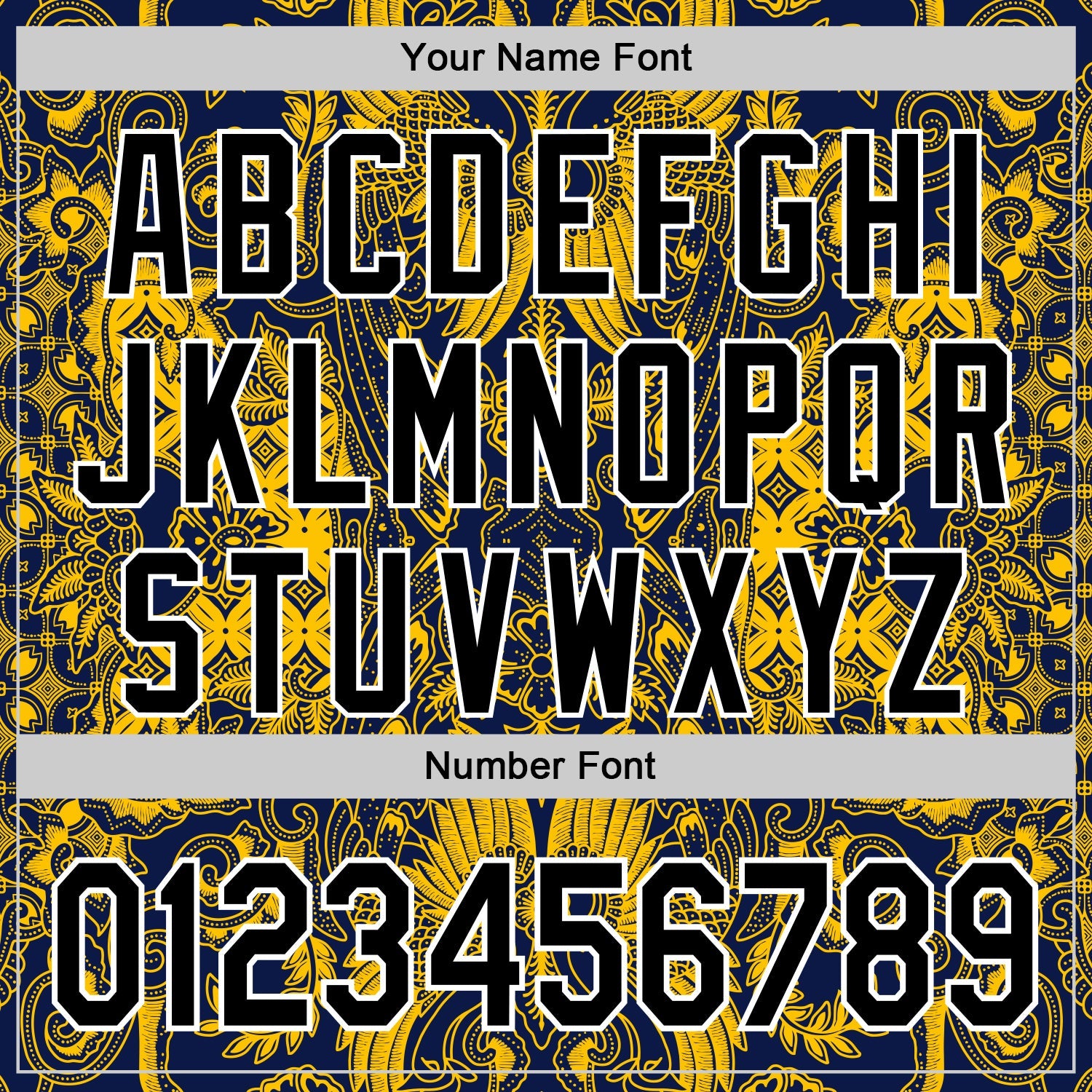 Custom Navy Black Yellow-White 3D Pattern Design Burner Costumes Paisley Authentic Baseball Jersey view 5