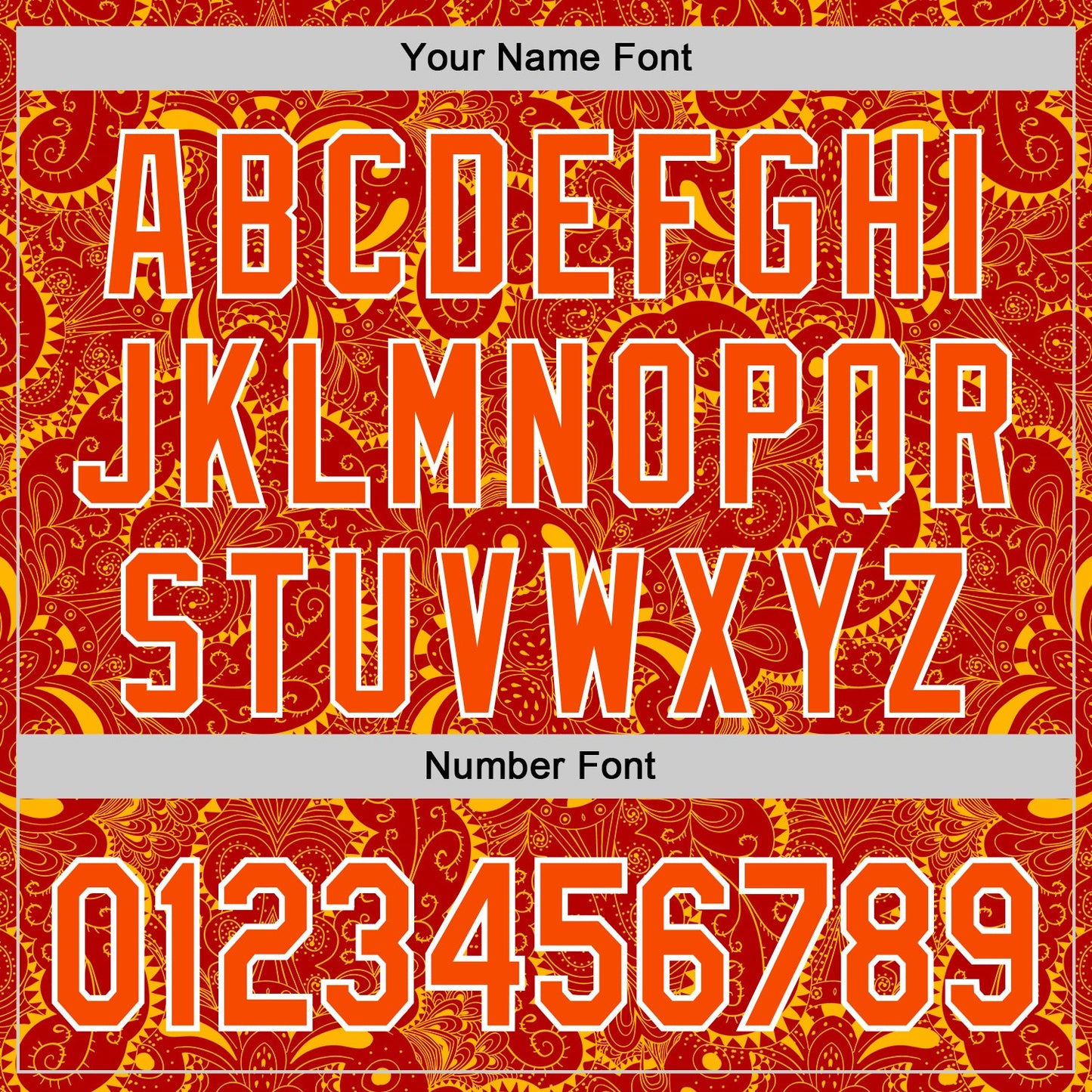 Custom Red Orange Gold-White 3D Pattern Design Burner Costumes Paisley Authentic Baseball Jersey view 5