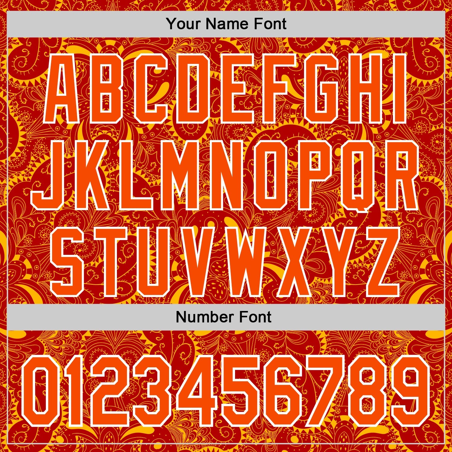 Custom Red Orange Gold-White 3D Pattern Design Burner Costumes Paisley Authentic Baseball Jersey view 5