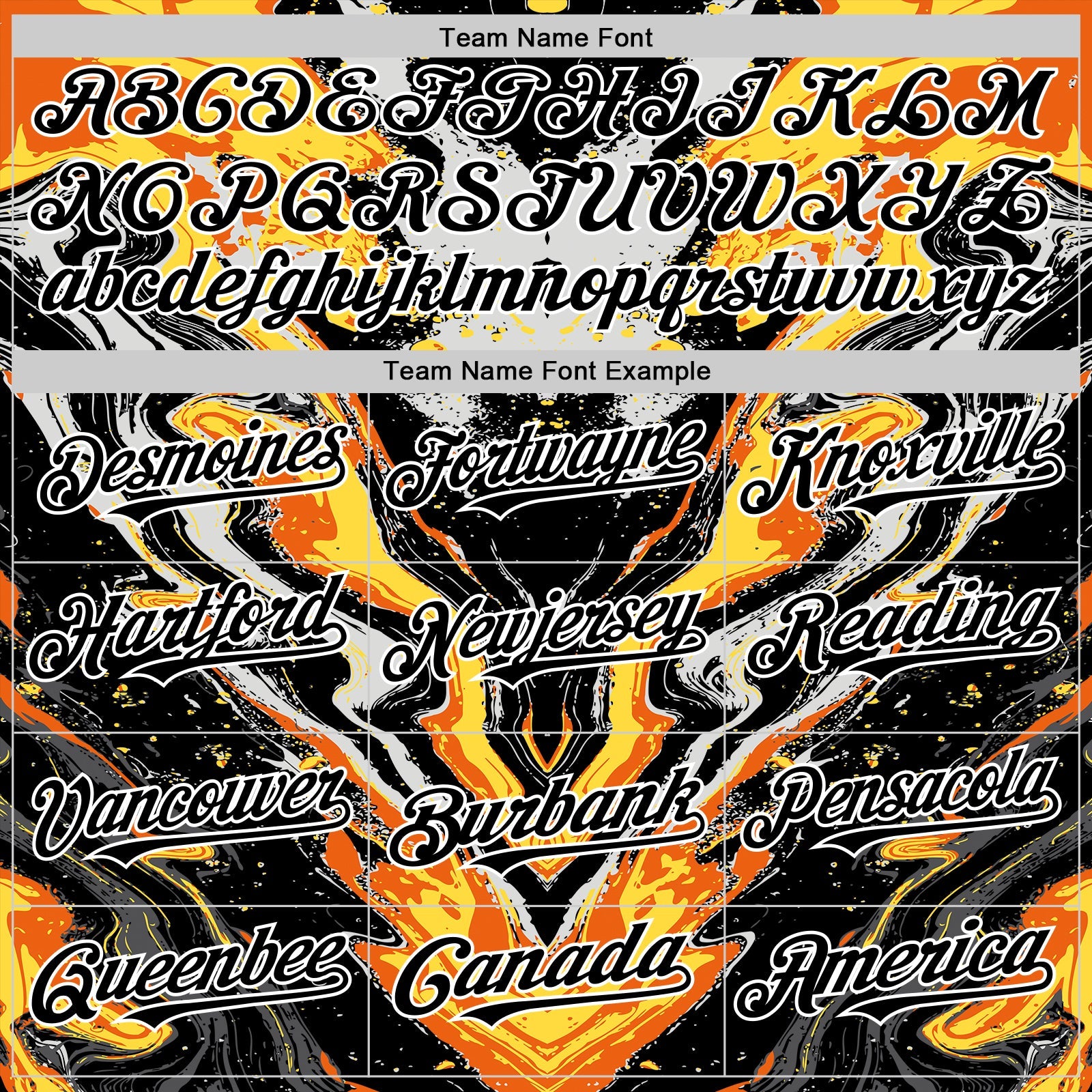 Custom Black Gray Orange Yellow-White 3D Pattern Design Rave Party Marble Lava Authentic Baseball Jersey view 4