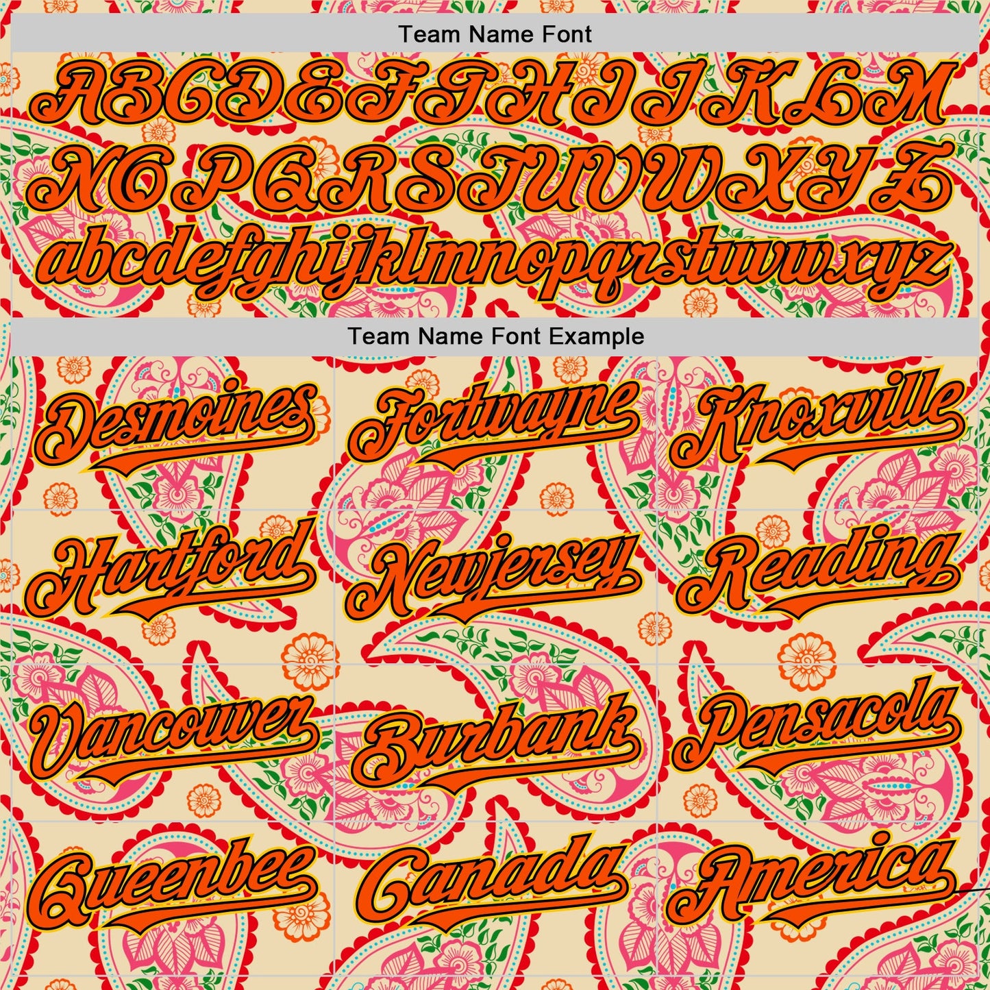 Custom Cream Orange Black-Yellow 3D Pattern Design Rave Party Paisley Bandana Authentic Baseball Jersey view 4