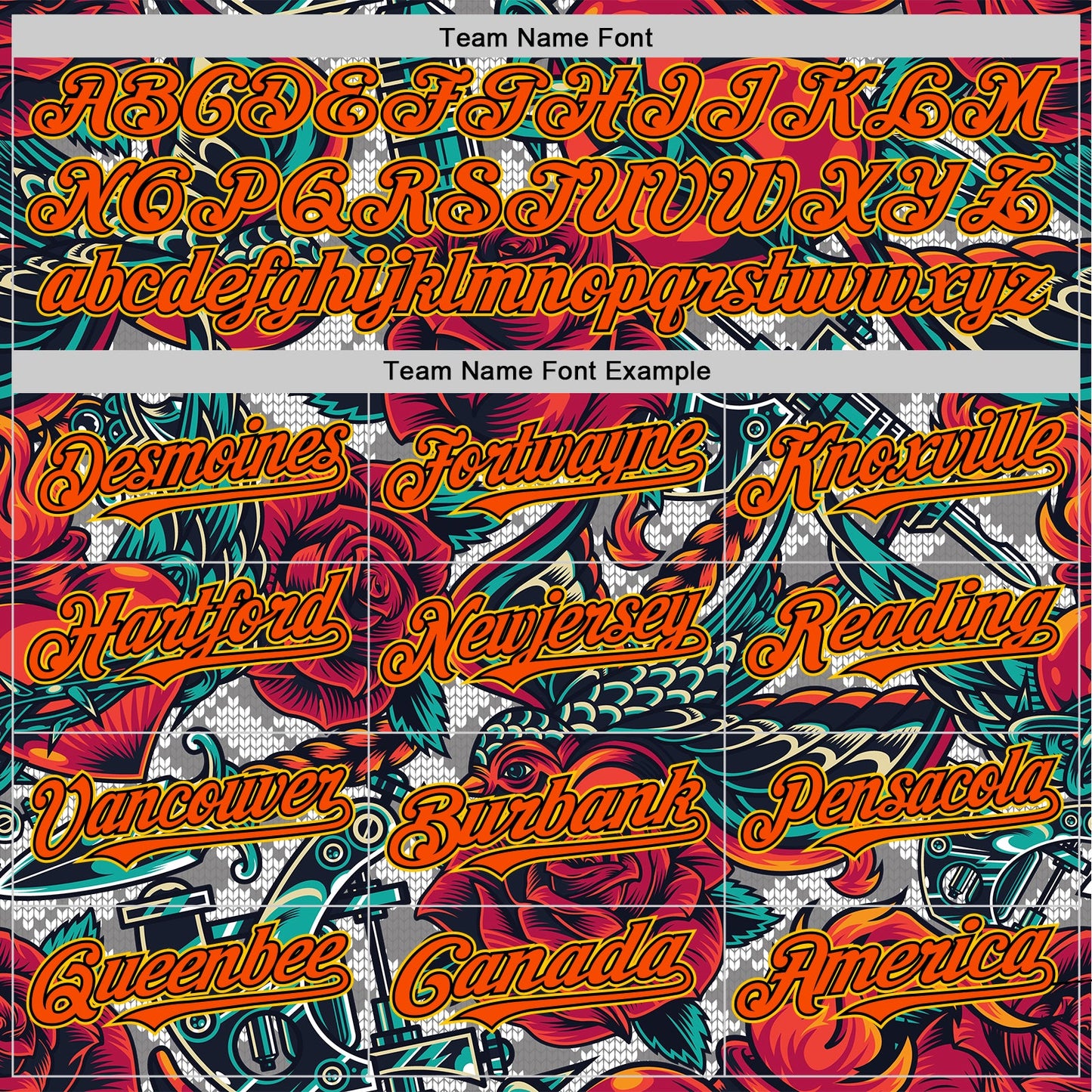 Custom White Orange Black-Yellow 3D Pattern Design Rave Party Roses Vintage Tattoos Authentic Baseball Jersey view 4