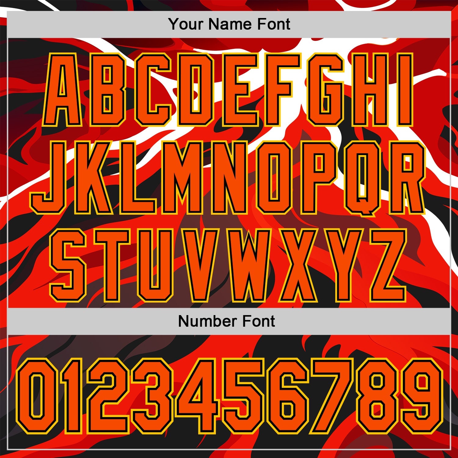 Custom White Orange Black-Yellow 3D Pattern Design Rave Party Flame Lava Authentic Baseball Jersey view 5