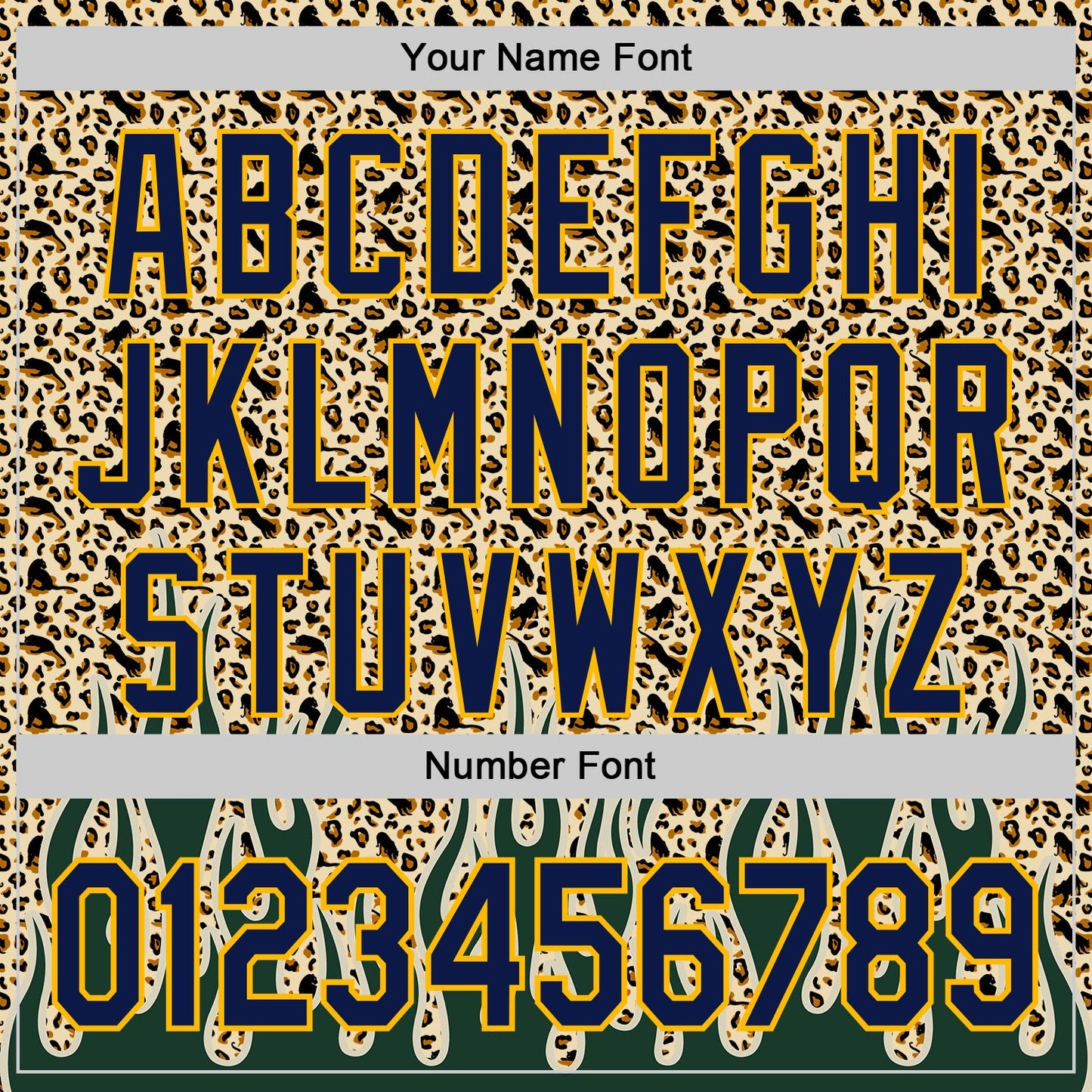 Custom Cream Navy-Gold 3D Pattern Design Rave Party Animal Leopard Print Authentic Baseball Jersey view 5