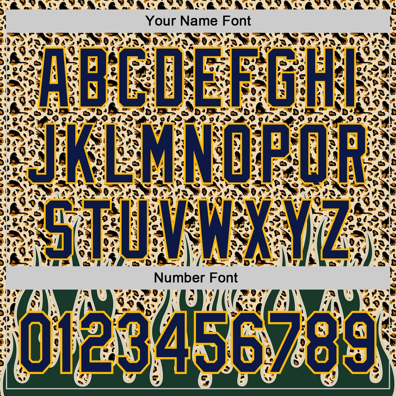 Custom Cream Navy-Gold 3D Pattern Design Rave Party Animal Leopard Print Authentic Baseball Jersey view 5