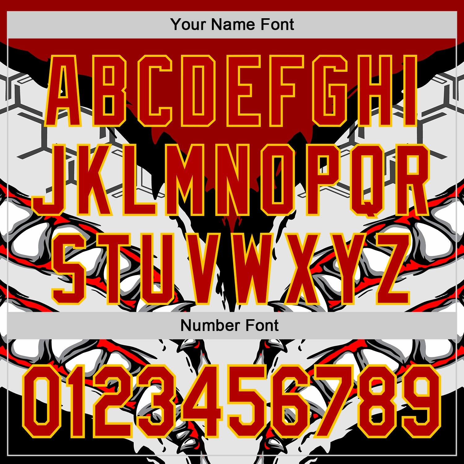 Custom White Red-Yellow 3D Pattern Design Burner Costumes Shark Teeth Authentic Baseball Jersey view 5