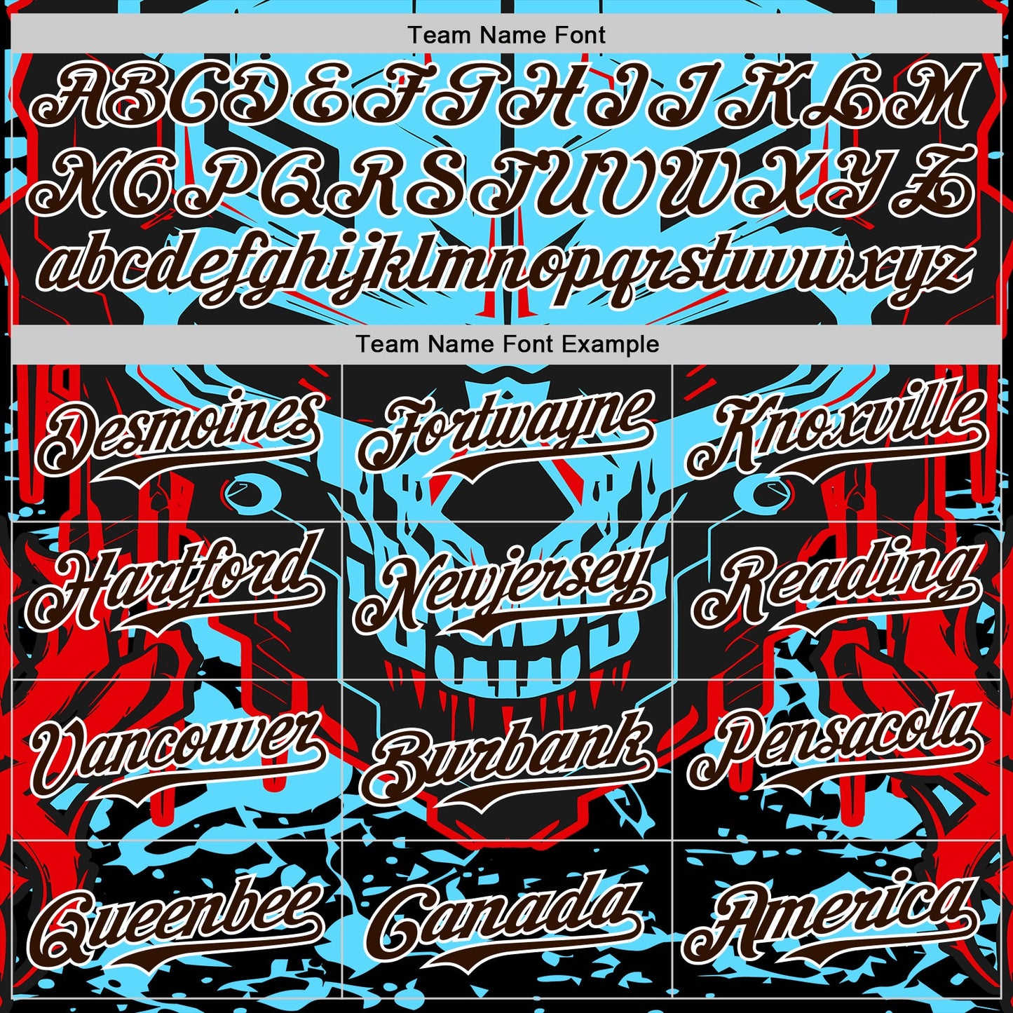 Custom Blue Brown-White 3D Pattern Design Burner Costumes Cyber Skull Authentic Baseball Jersey view 4