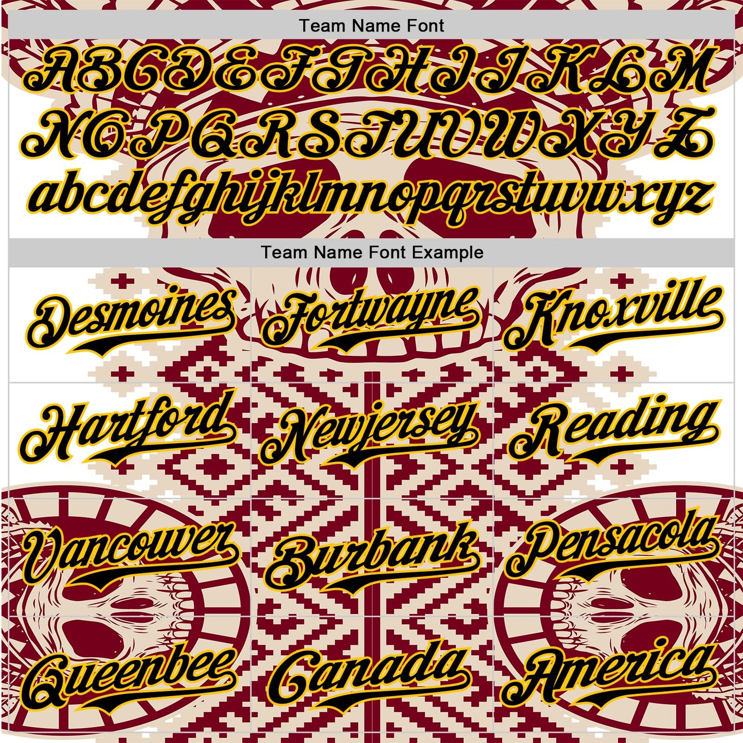 Custom Cream Black Red-Yellow 3D Pattern Design Burner Costumes Tribal Skull Authentic Baseball Jersey view 4