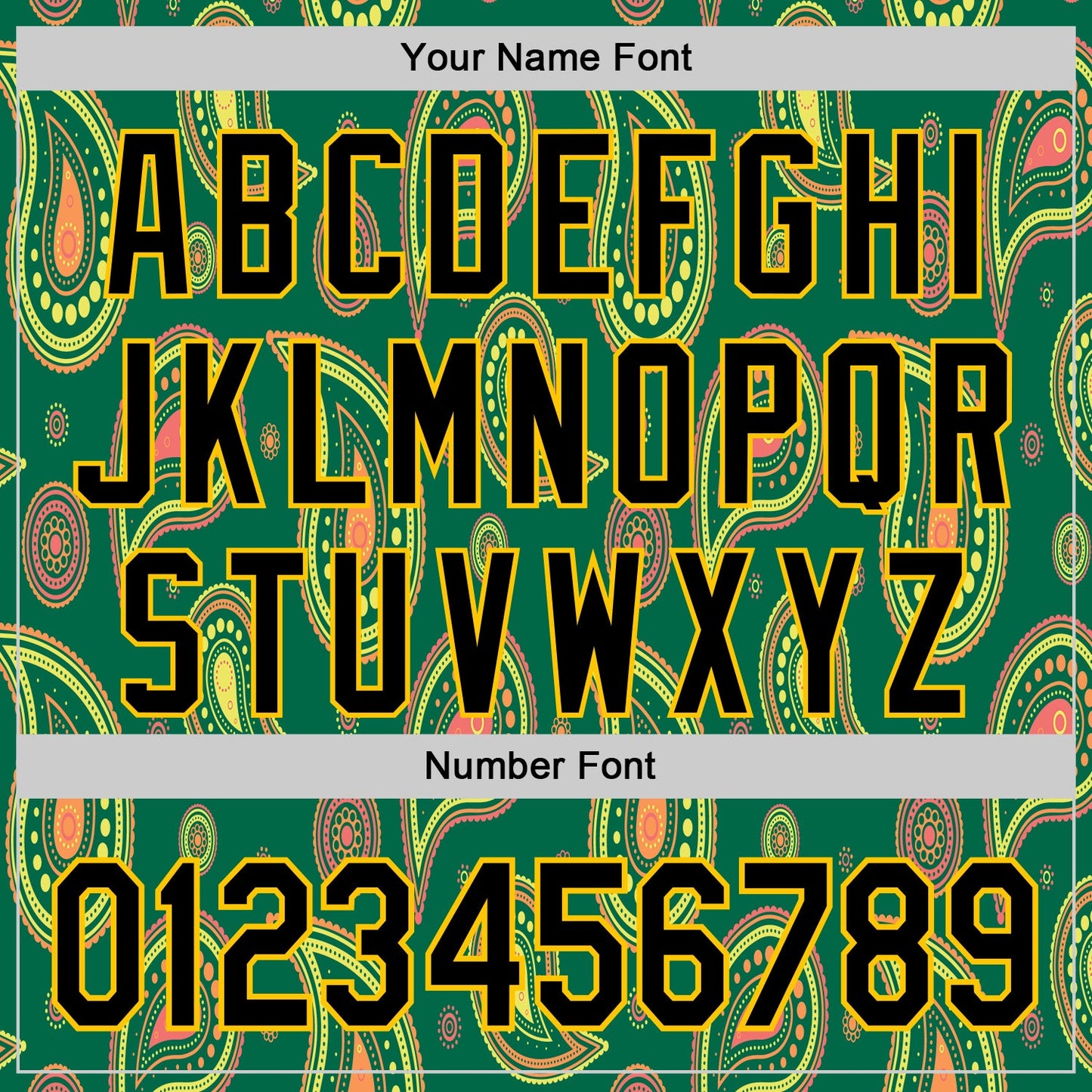 Custom Kelly Green Black-Yellow 3D Pattern Design Burner Costumes Paisley Bandana Authentic Baseball Jersey view 5