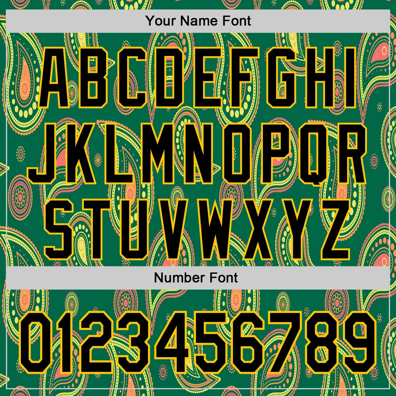 Custom Kelly Green Black-Yellow 3D Pattern Design Burner Costumes Paisley Bandana Authentic Baseball Jersey view 5
