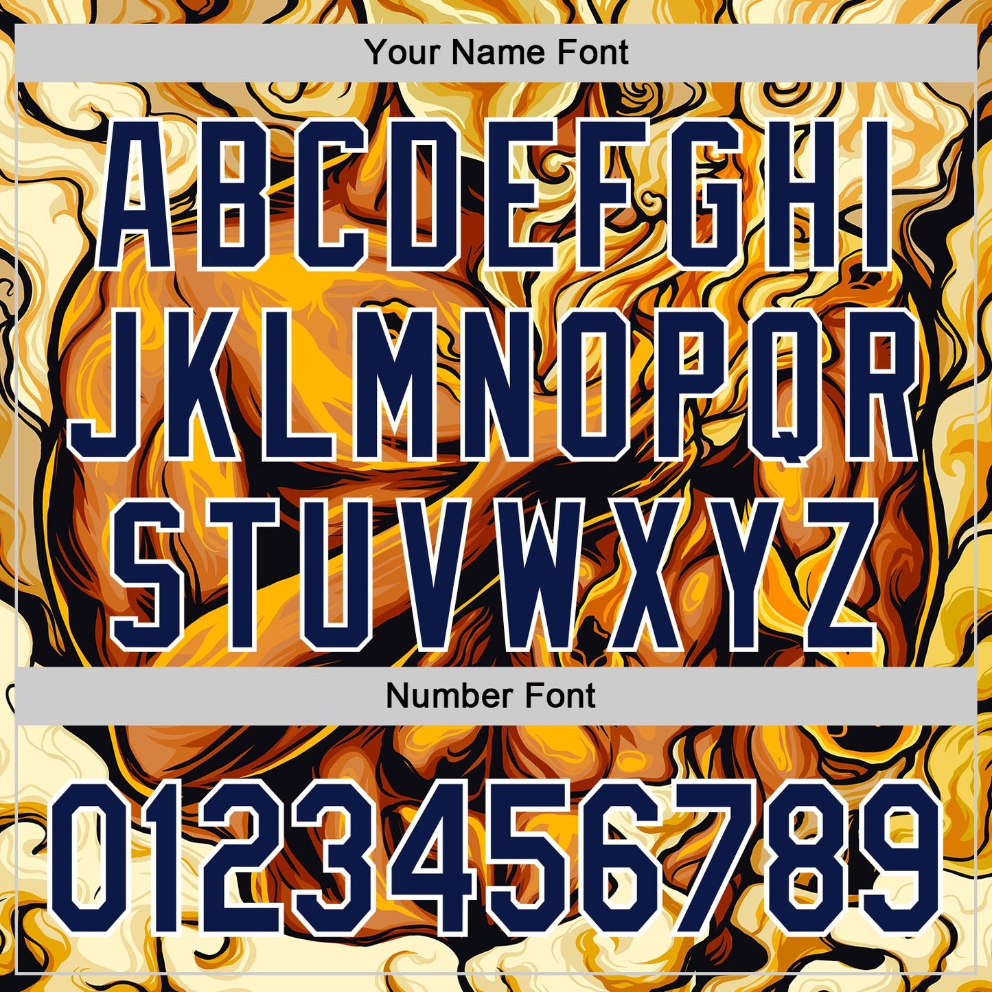 Custom Gold Navy-White 3D Pattern Design Burner Costumes Flame Authentic Baseball Jersey view 5