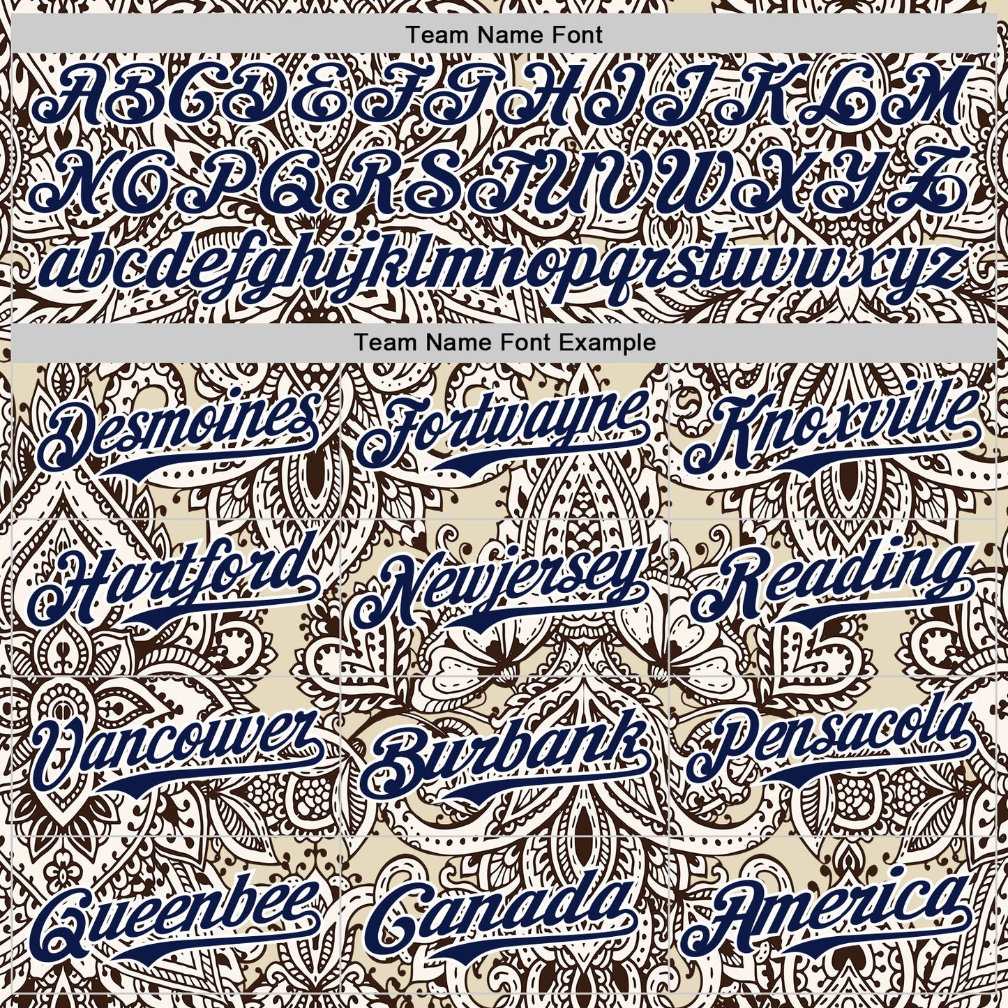 Custom Cream Navy-White 3D Pattern Design Burner Costumes Paisley Bandana Authentic Baseball Jersey view 4