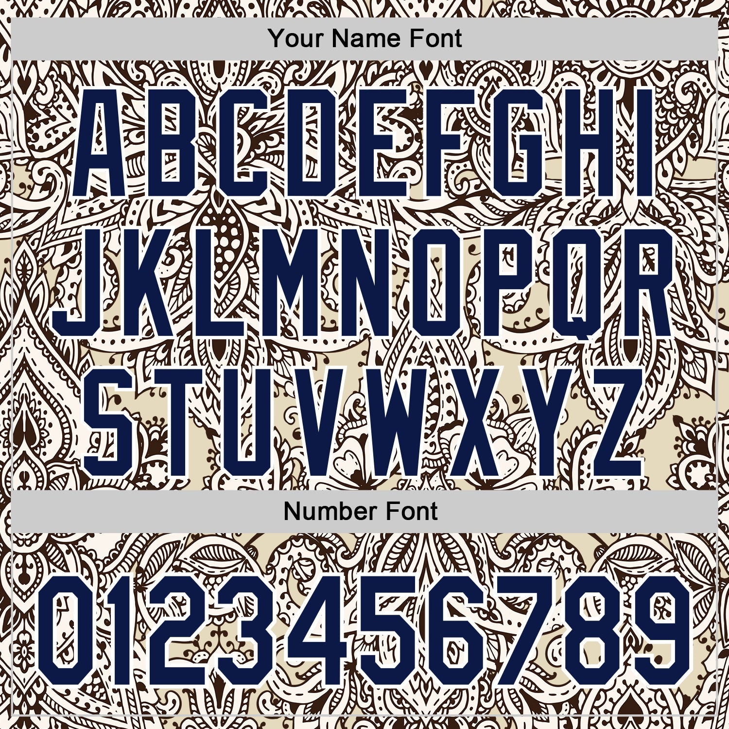 Custom Cream Navy-White 3D Pattern Design Burner Costumes Paisley Bandana Authentic Baseball Jersey view 5