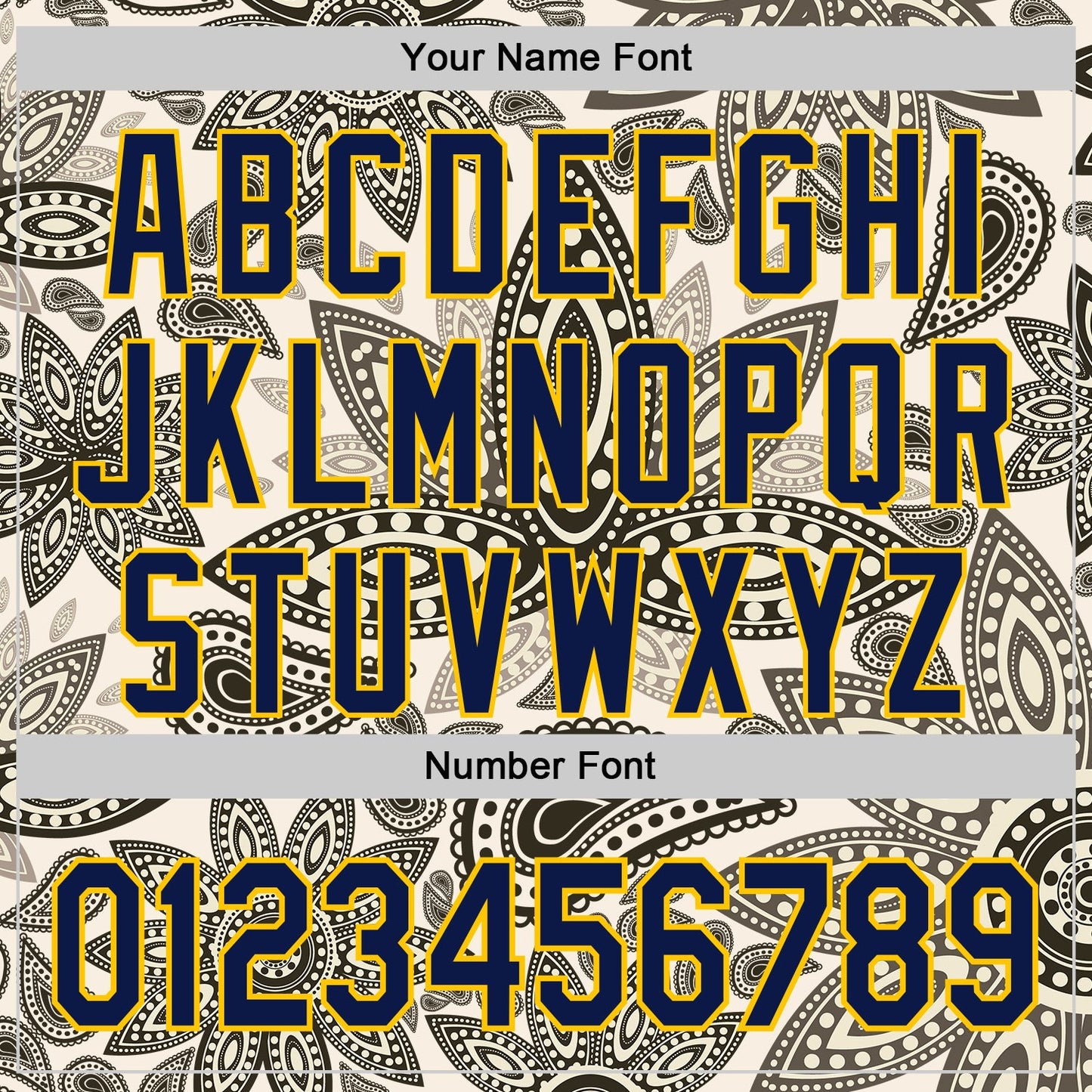 Custom Cream Navy-Yellow 3D Pattern Design Burner Costumes Paisley Bandana Authentic Baseball Jersey view 5