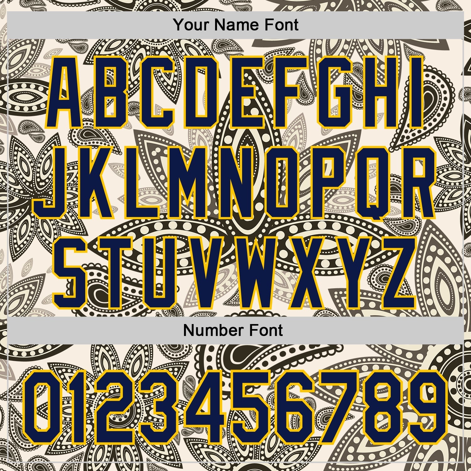 Custom Cream Navy-Yellow 3D Pattern Design Burner Costumes Paisley Bandana Authentic Baseball Jersey view 5