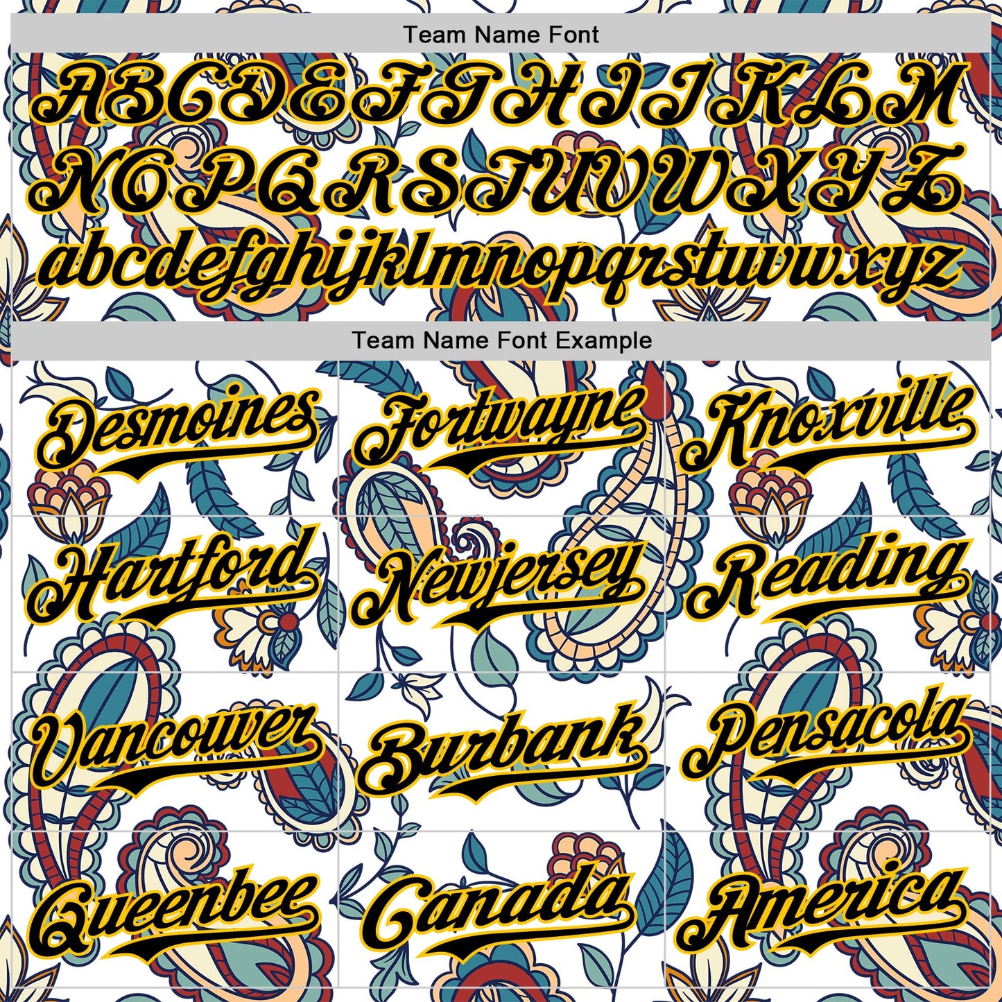 Custom White Black-Yellow 3D Pattern Design Burner Costumes Paisley Bandana Authentic Baseball Jersey view 4