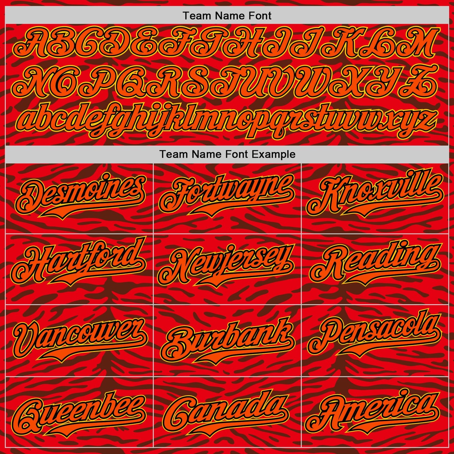 Custom Red Orange Black-Yellow 3D Pattern Design Burner Costumes Animal Tiger Print Authentic Baseball Jersey view 4