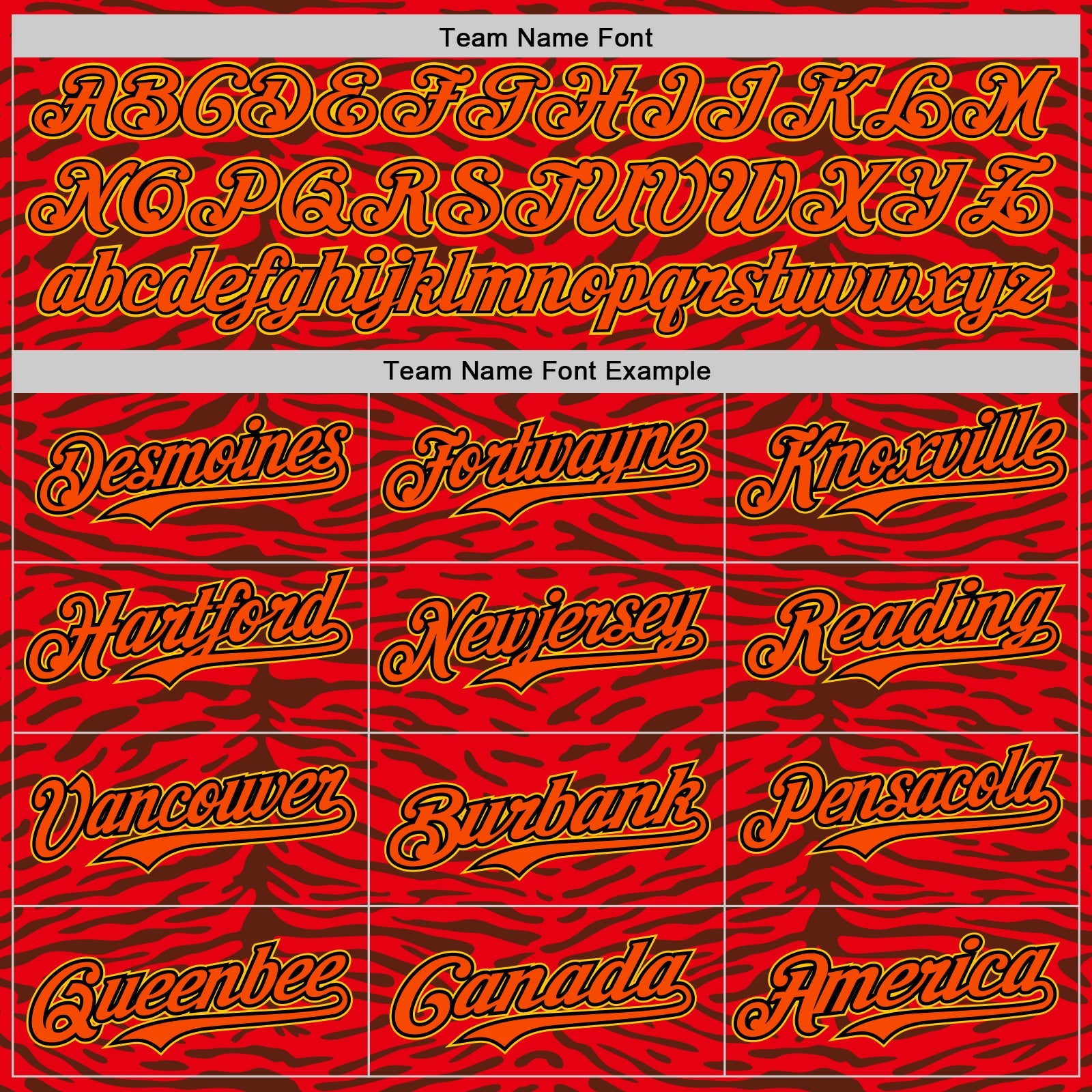 Custom Red Orange Black-Yellow 3D Pattern Design Burner Costumes Animal Tiger Print Authentic Baseball Jersey view 4