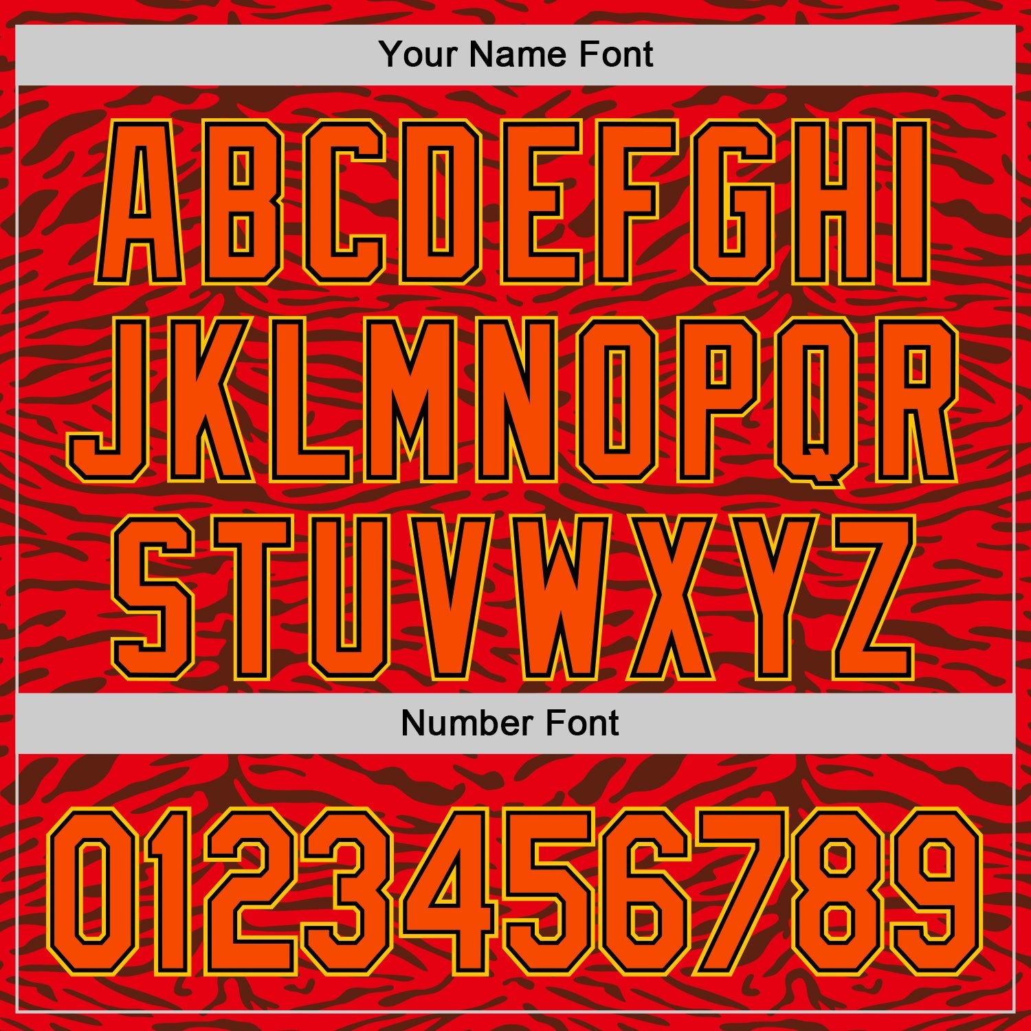 Custom Red Orange Black-Yellow 3D Pattern Design Burner Costumes Animal Tiger Print Authentic Baseball Jersey view 5